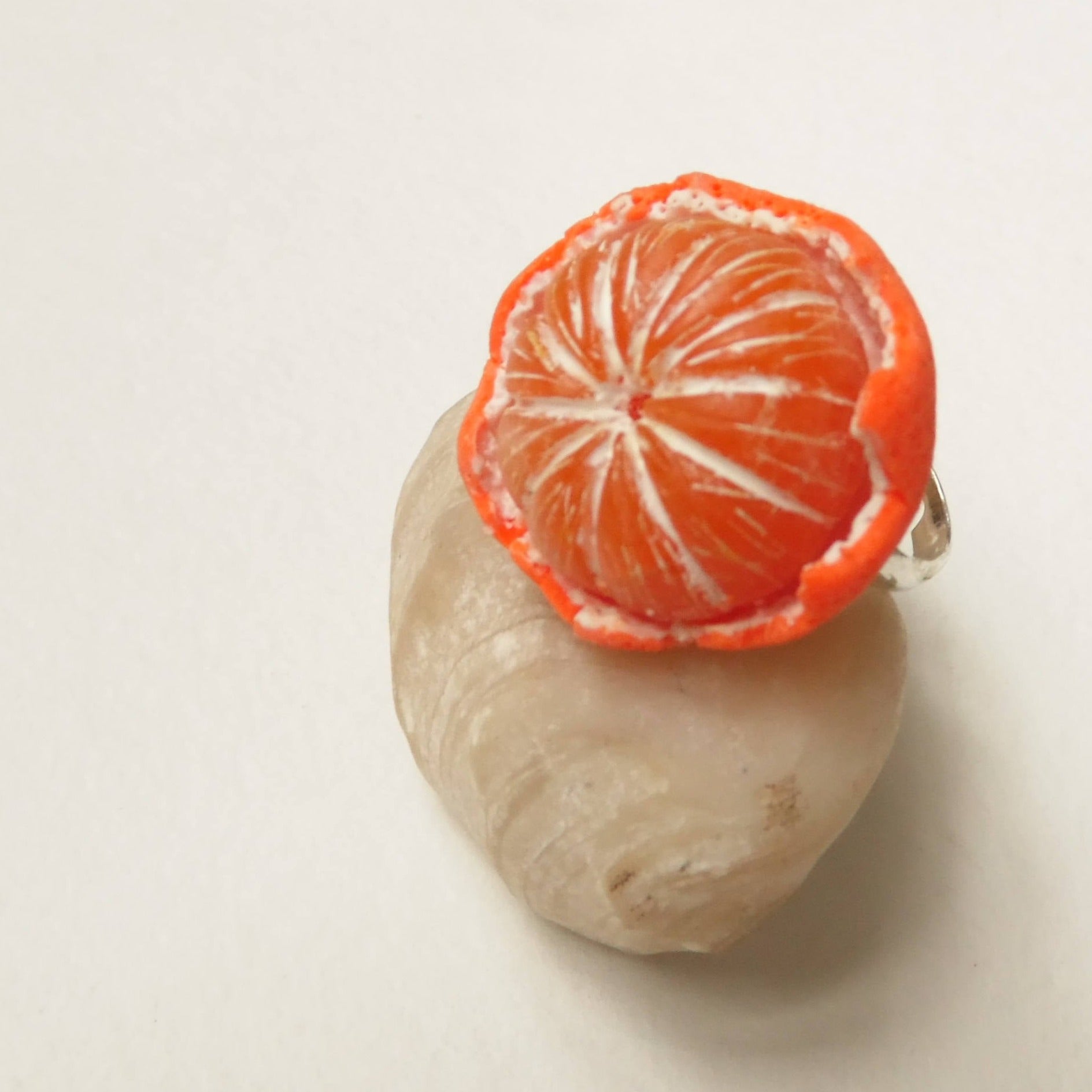 Burst of Joy: Mandarin Fruit Ring Polymer Clay