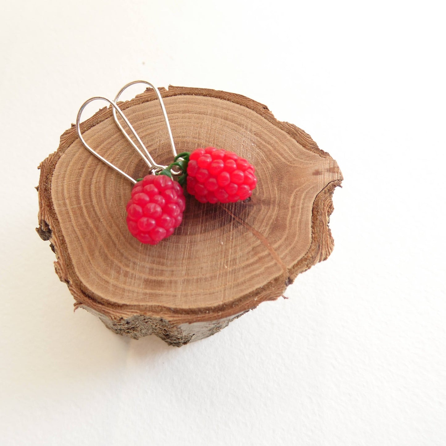 Berry Seduction: Raspberry Earrings Polymer Clay.