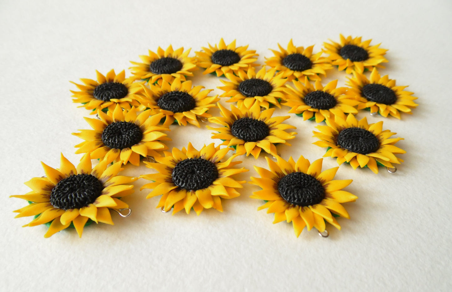 Summer Symphony: Sunflower Bead Polymer Clay.