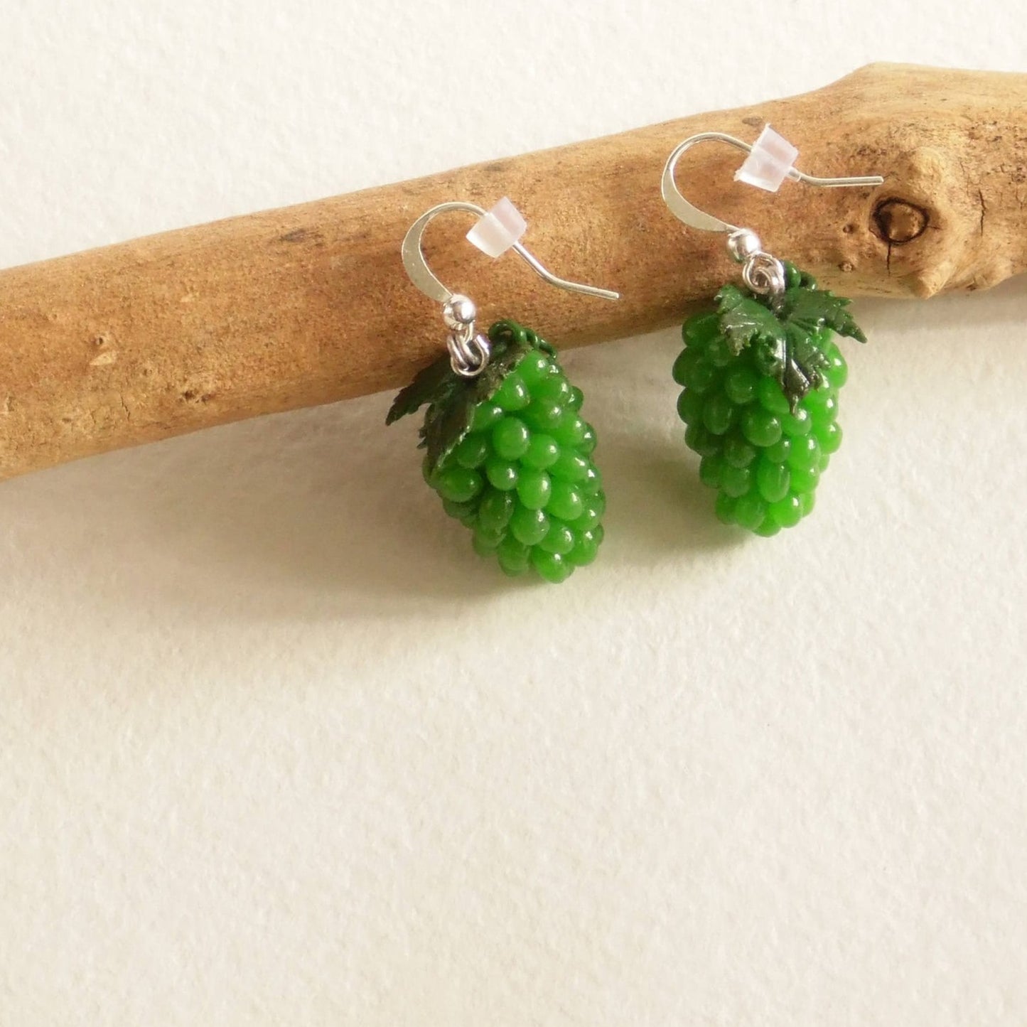 Emerald Charm: Grapes Earrings Polymer Сlay.