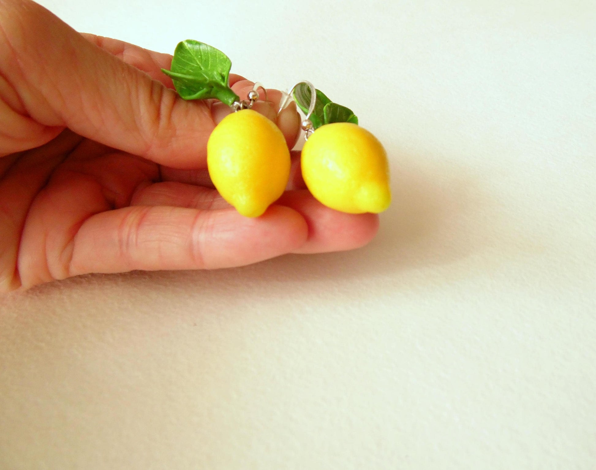 Summer Fresh: Lemon Earrings Polymer Clay.