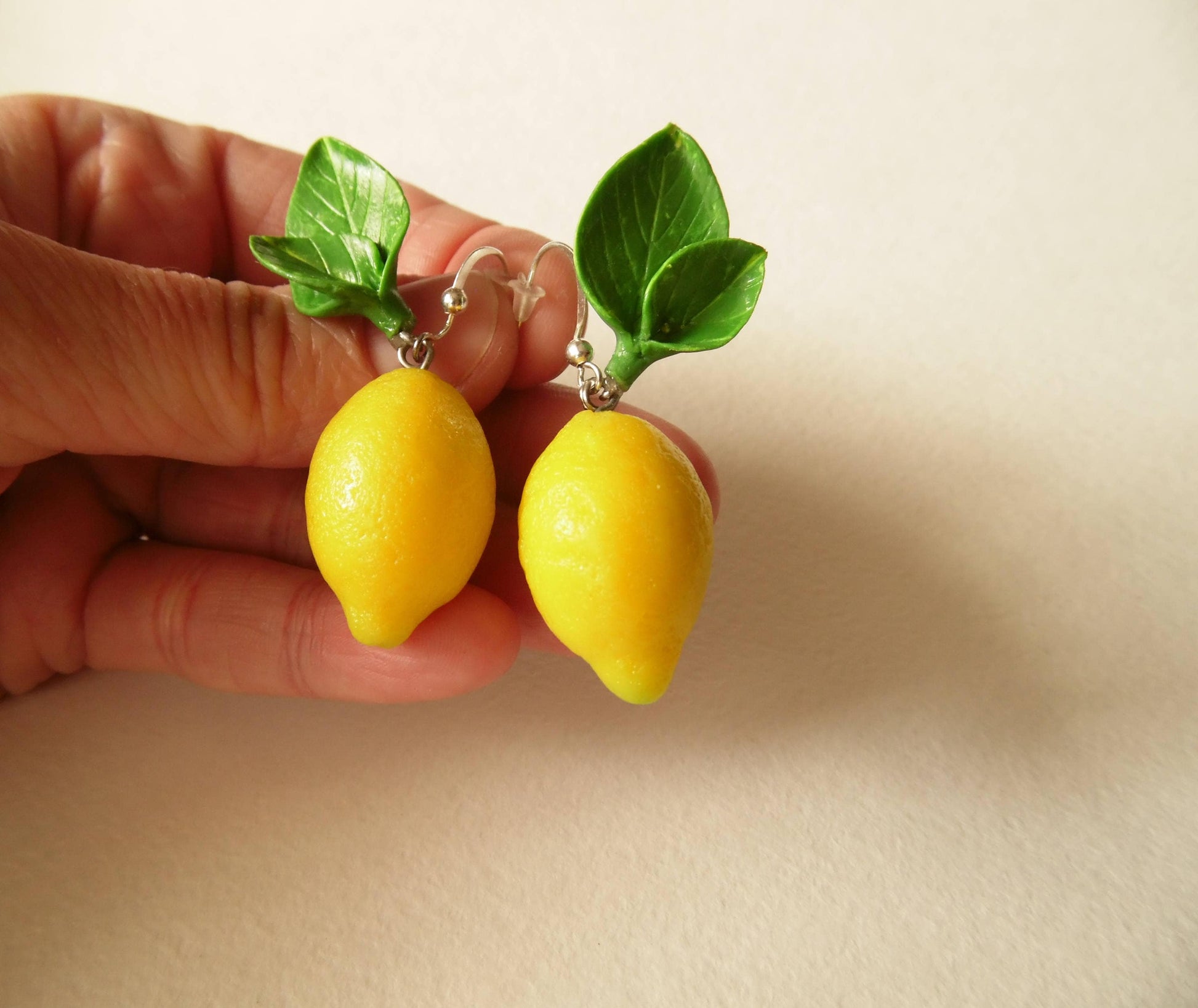 Summer Fresh: Lemon Earrings Polymer Clay.