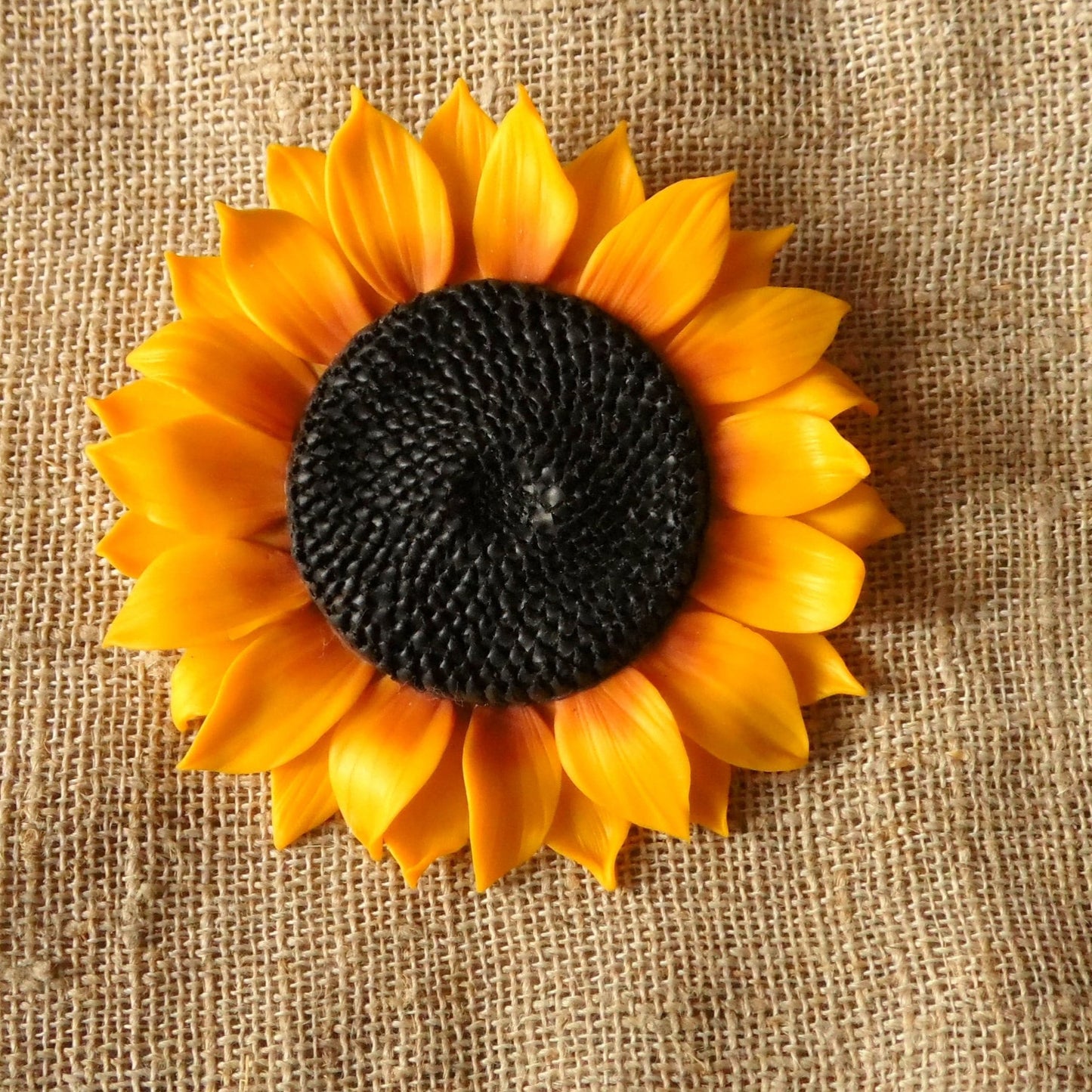 Floral Splendor: Sunflower Brooch & Pendant Polymer Clay.