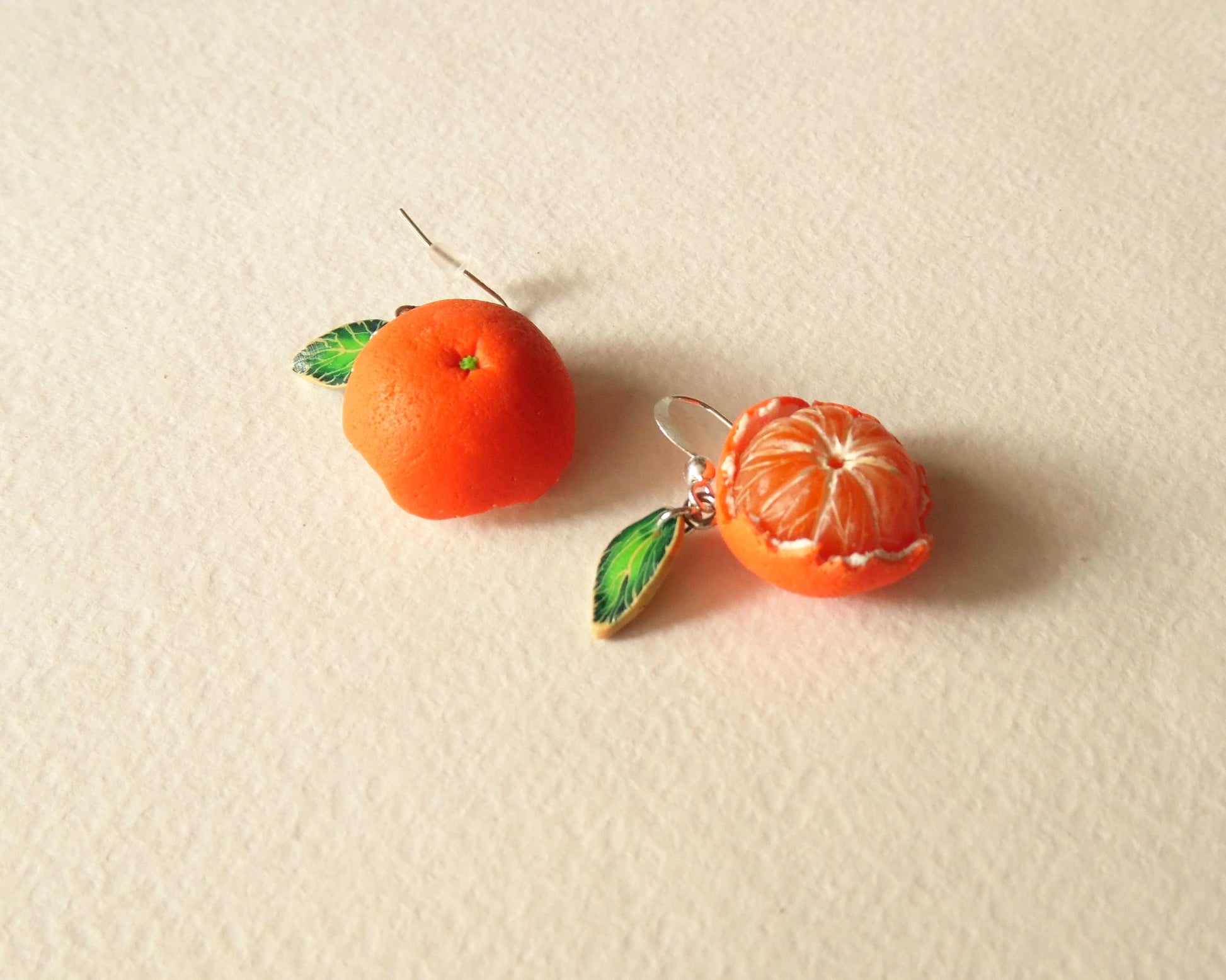 Citrus Chic: Mandarin Polymer Clay Earrings