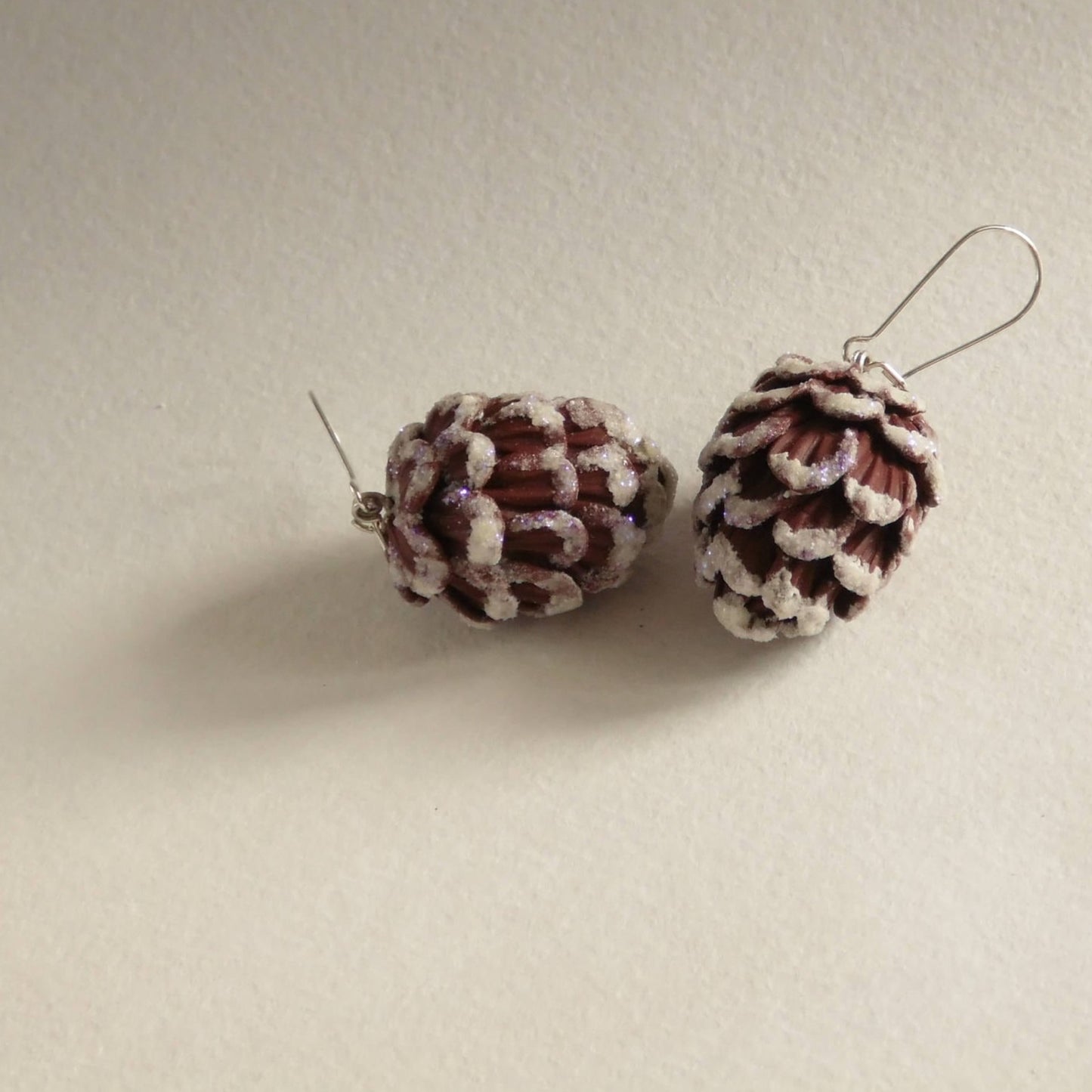 Woodland Treasures: Fir Cone Earrings Polymer Clay.