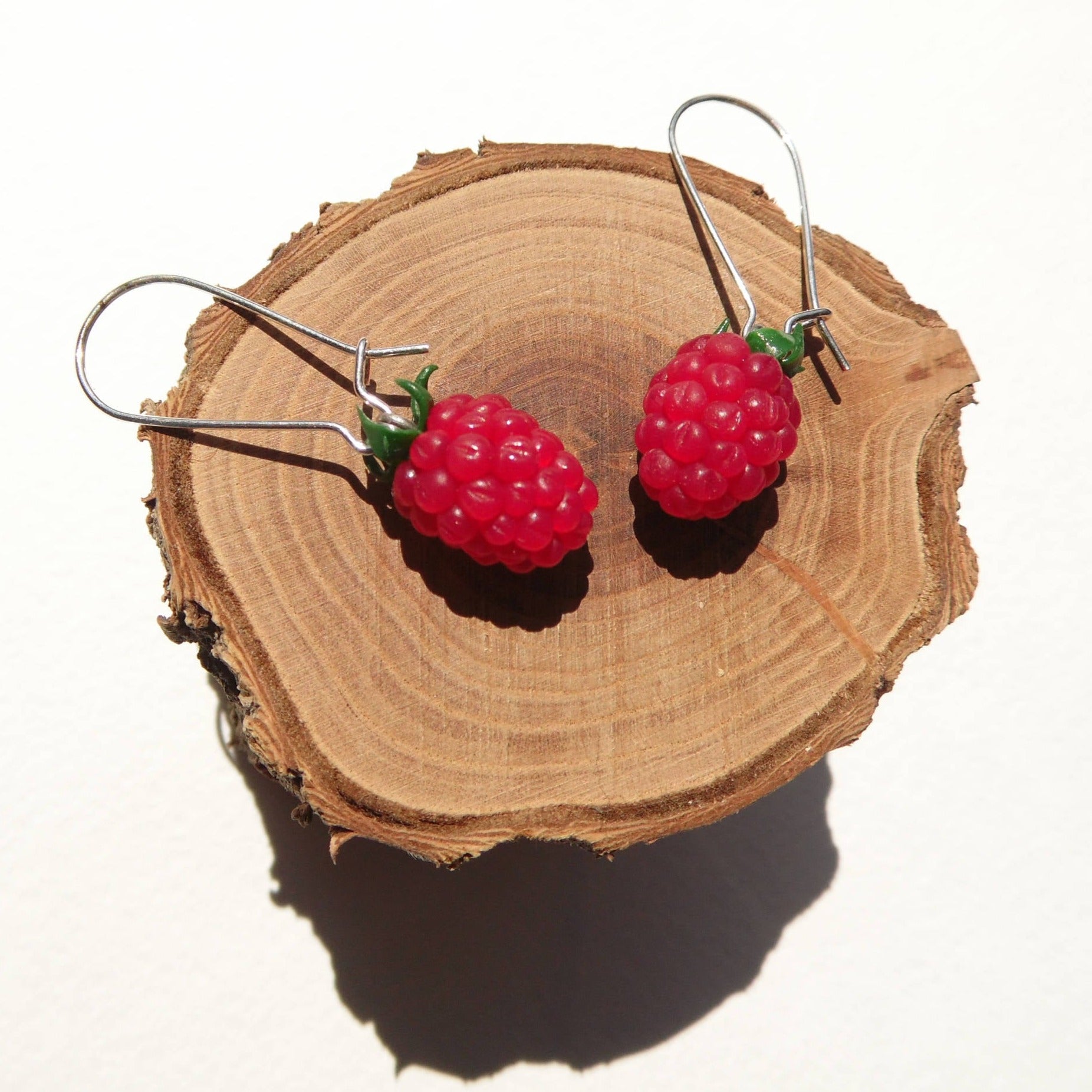 Berry Seduction: Raspberry Earrings Polymer Clay.