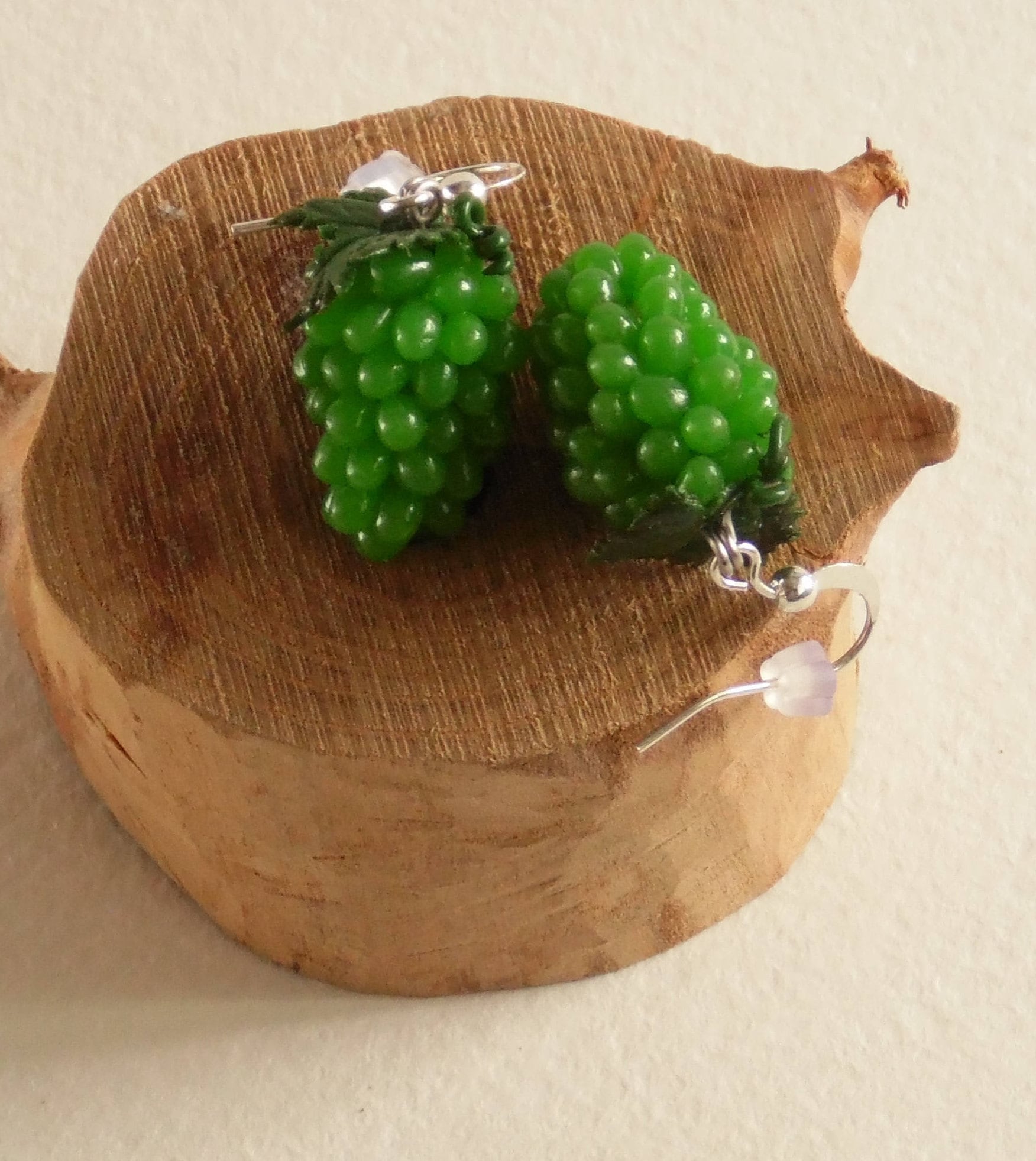 Emerald Charm: Grapes Earrings Polymer Сlay.