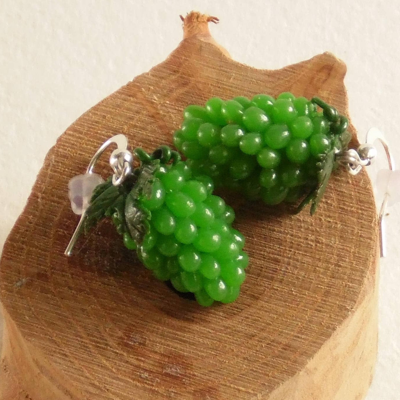 Emerald Charm: Grapes Earrings Polymer Сlay.