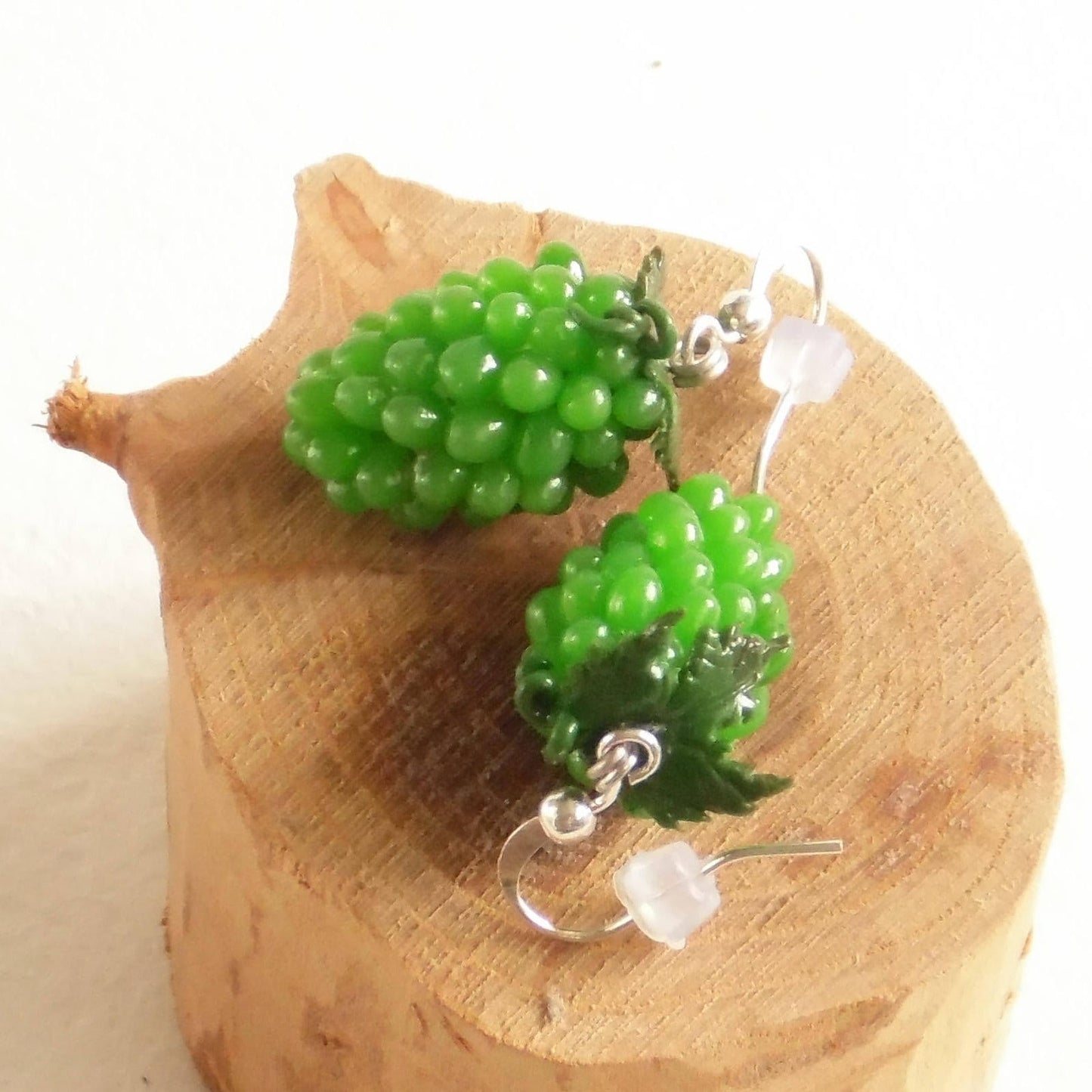 Emerald Charm: Grapes Earrings Polymer Сlay.