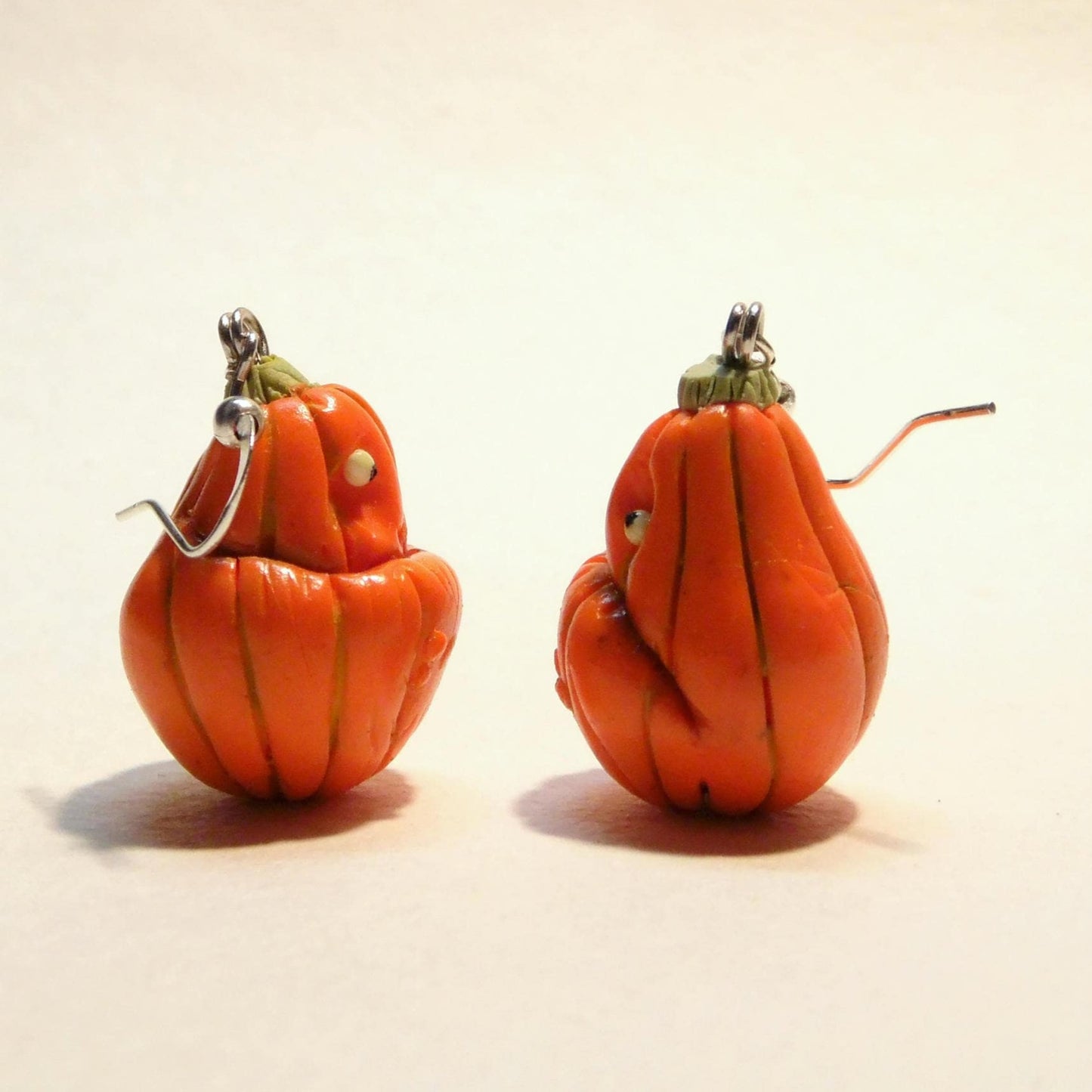 Monster Smile: Halloween Pumpkin Earrings Polymer Clay.