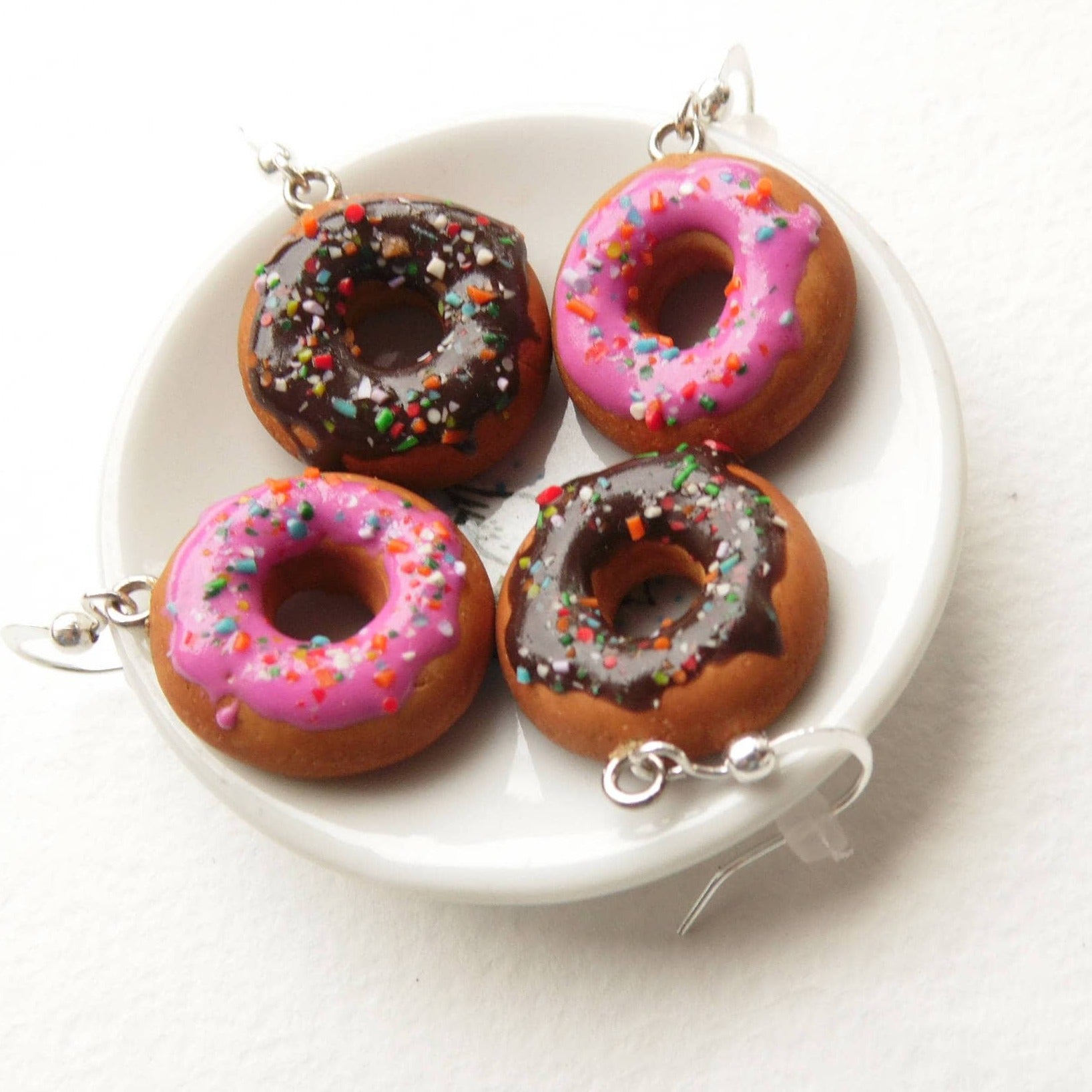 Sweet & Playful: Christmas Donuts Earrings Polymer Clay.