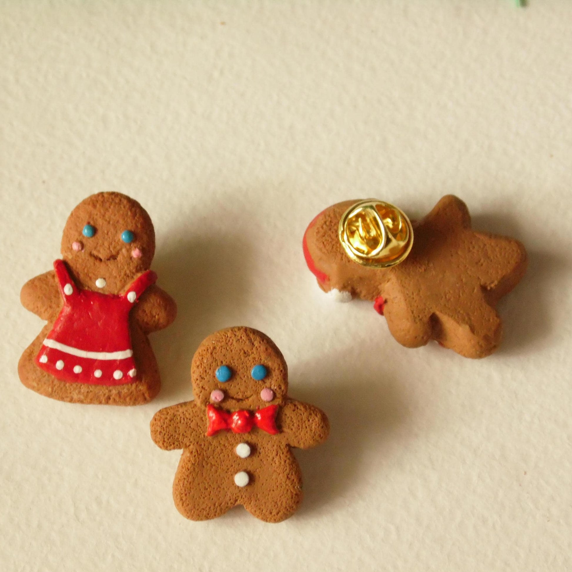 Festive Friend: Gingerbread Man Pin Polymer Clay.