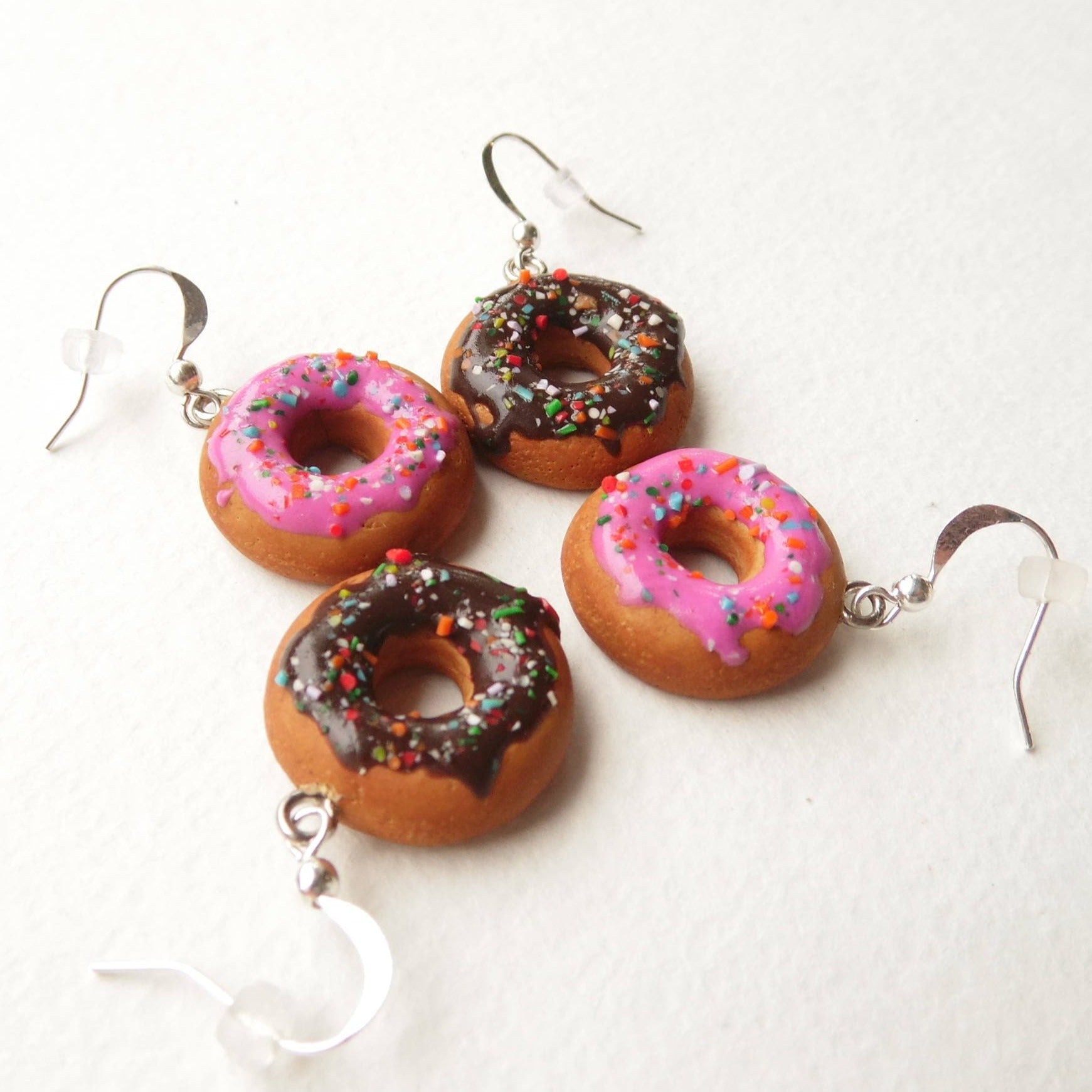 Sweet & Playful: Christmas Donuts Earrings Polymer Clay.