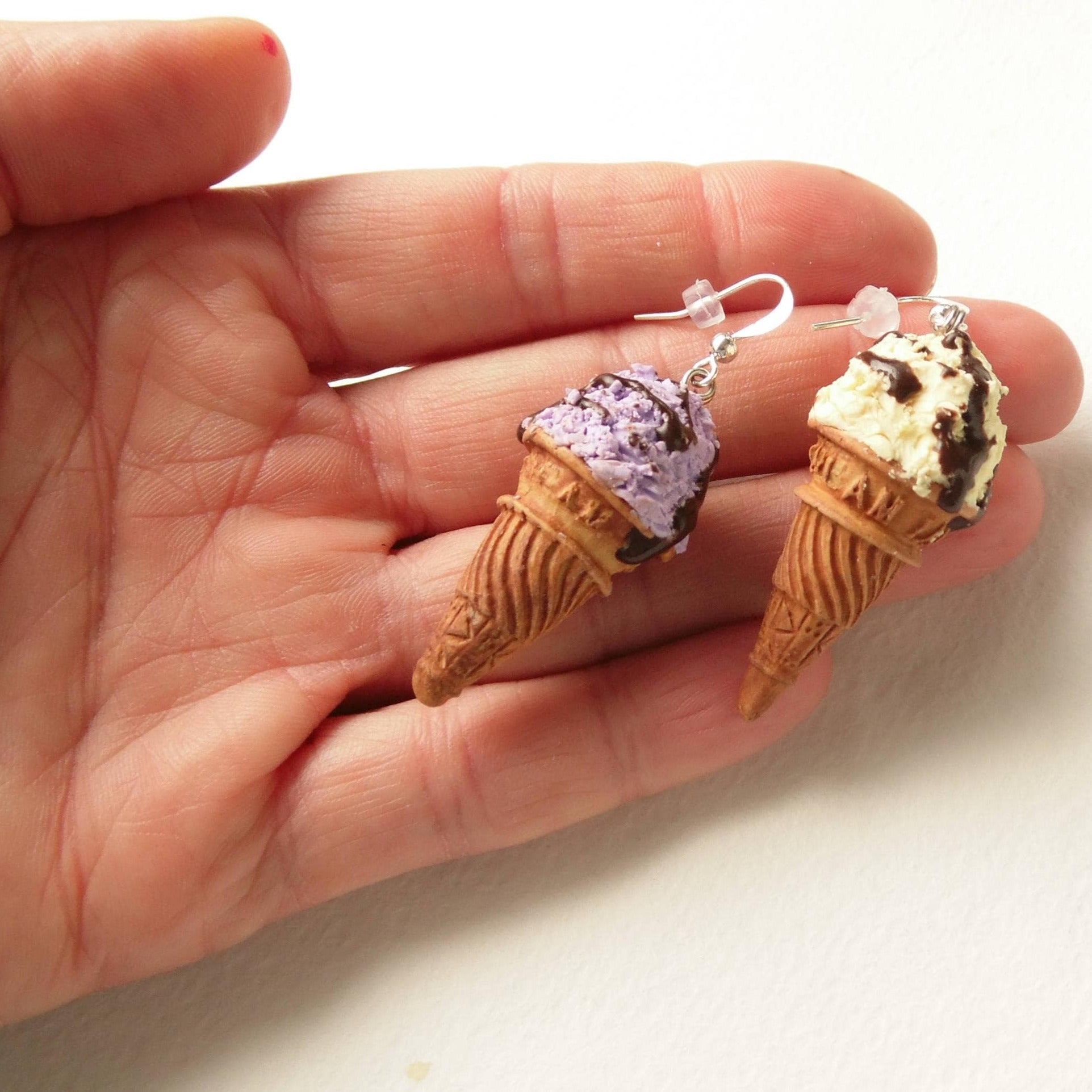 Sweet Charm: Ice Cream Earrings Polymer Clay.