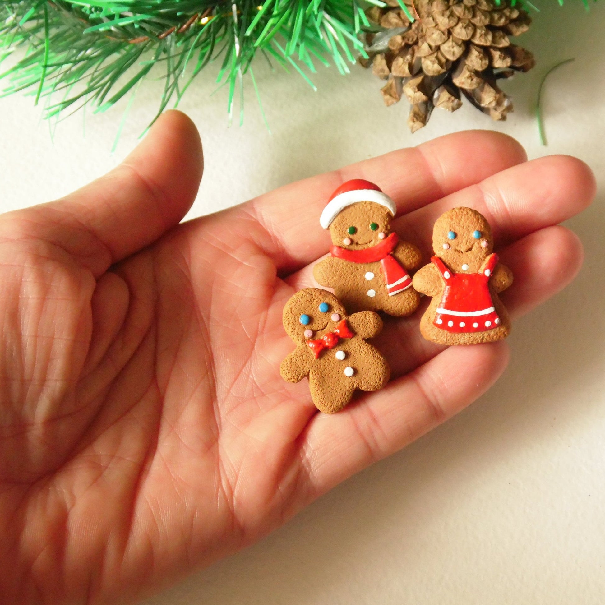 Festive Friend: Gingerbread Man Pin Polymer Clay.