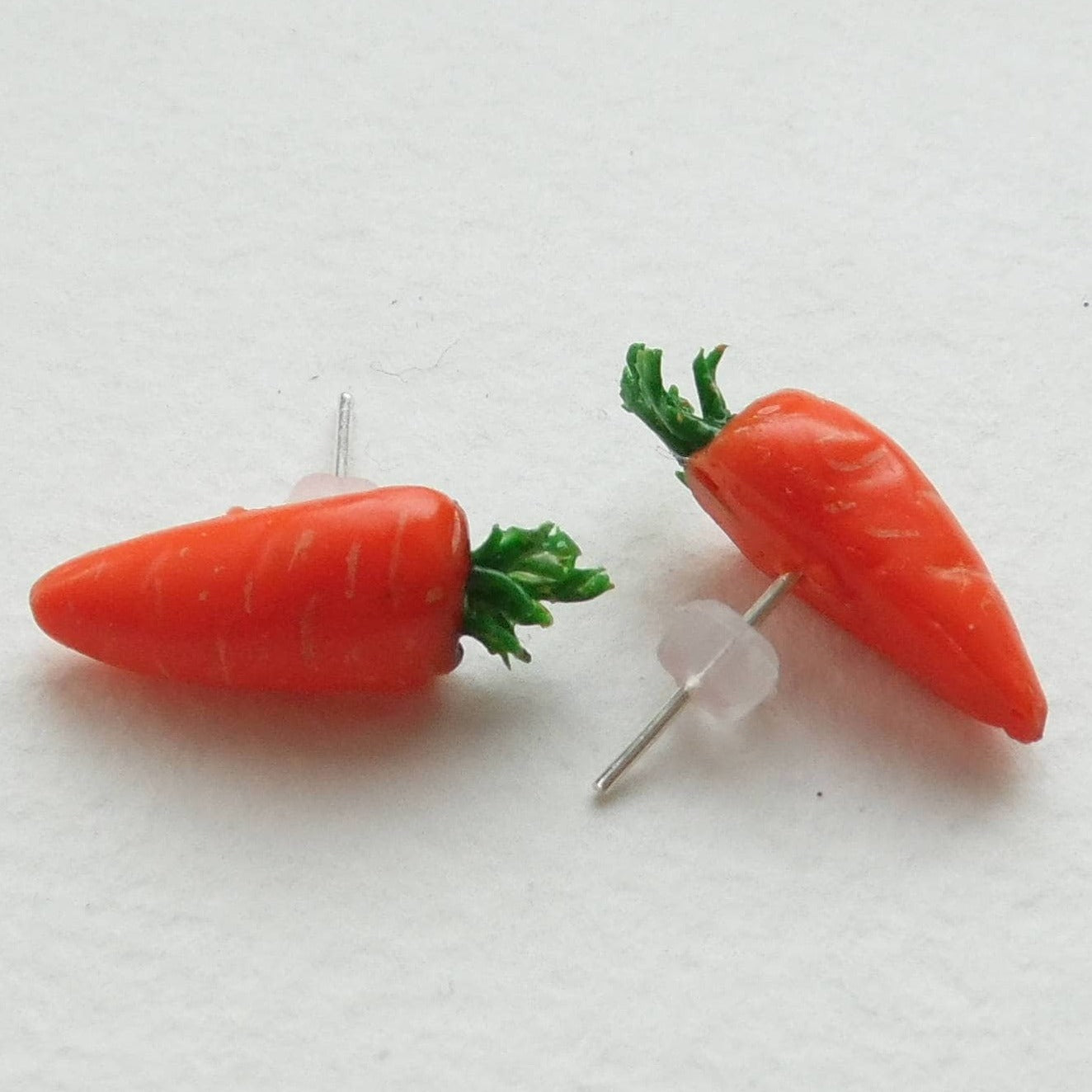 Sweet Vitamins: Carrot Earrings Polymer Clay.