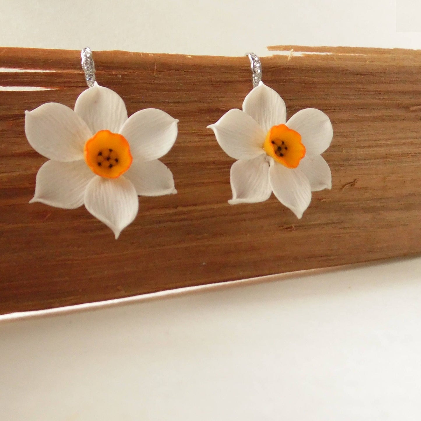 Flower Serenade: Daffodil Earrings Polymer Clay.