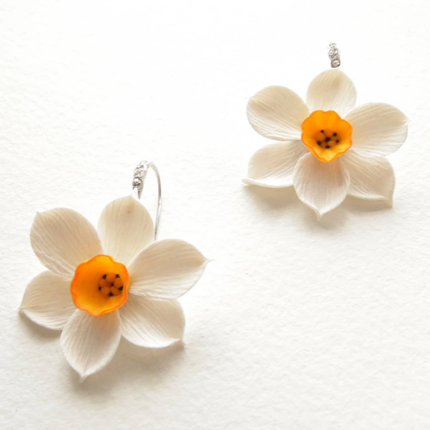 Flower Serenade: Daffodil Earrings Polymer Clay.