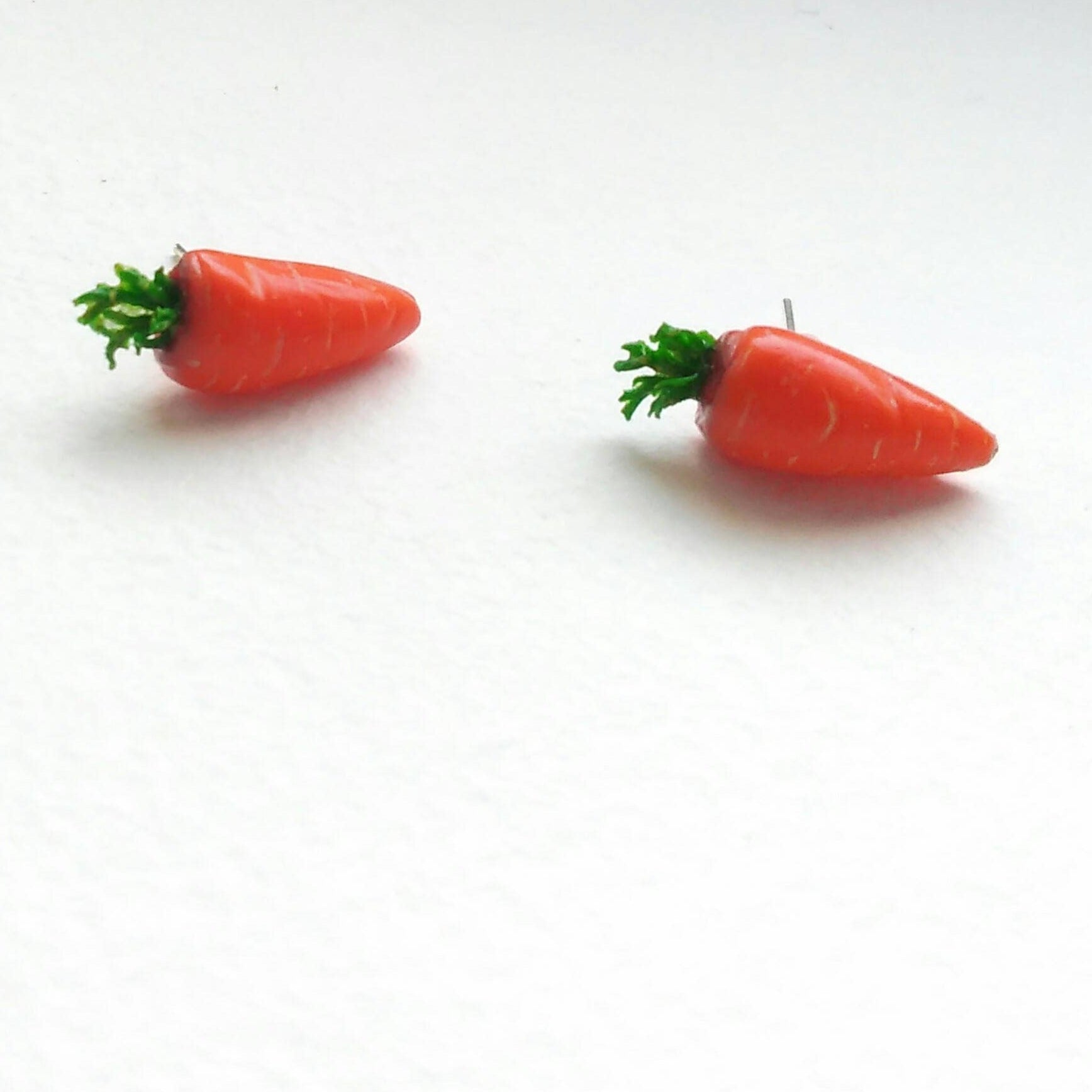 Sweet Vitamins: Carrot Earrings Polymer Clay.