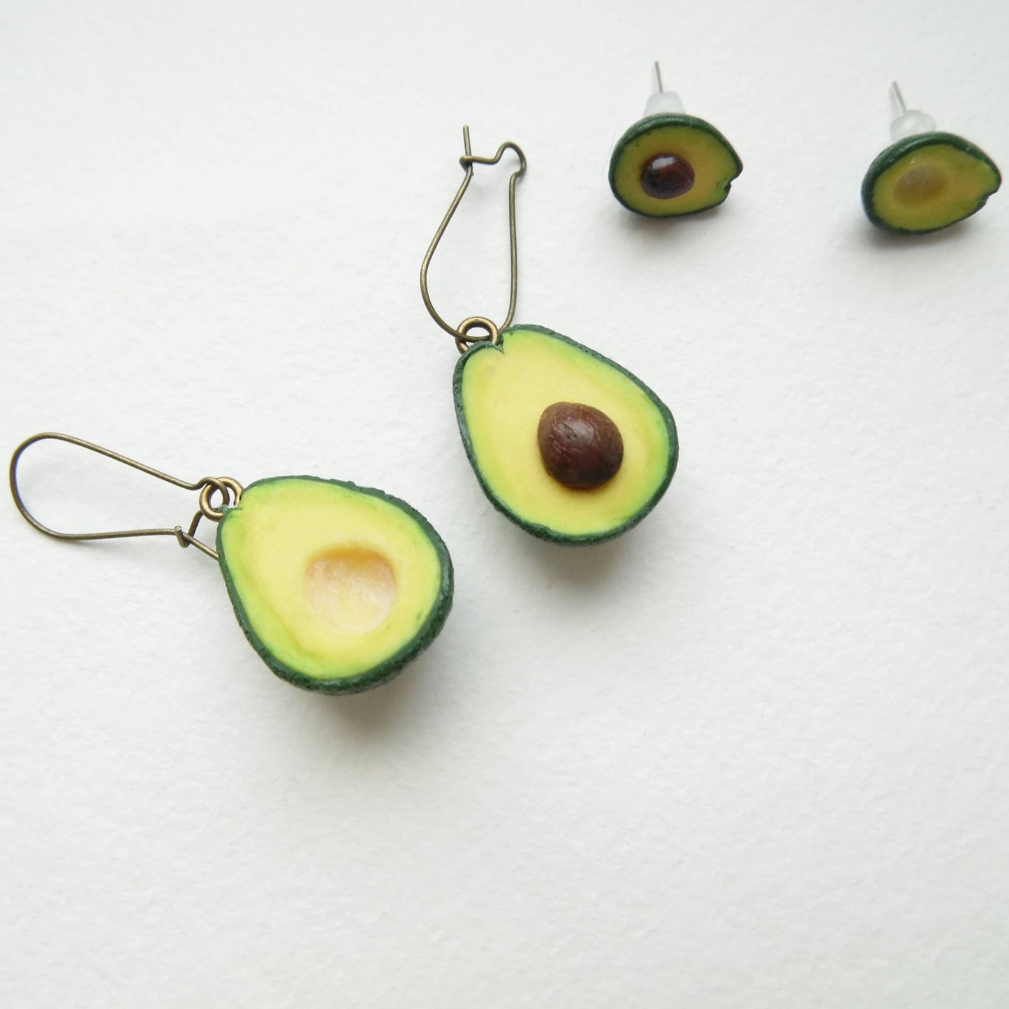 Tropical Tale: Avocado Earrings Polymer Clay.