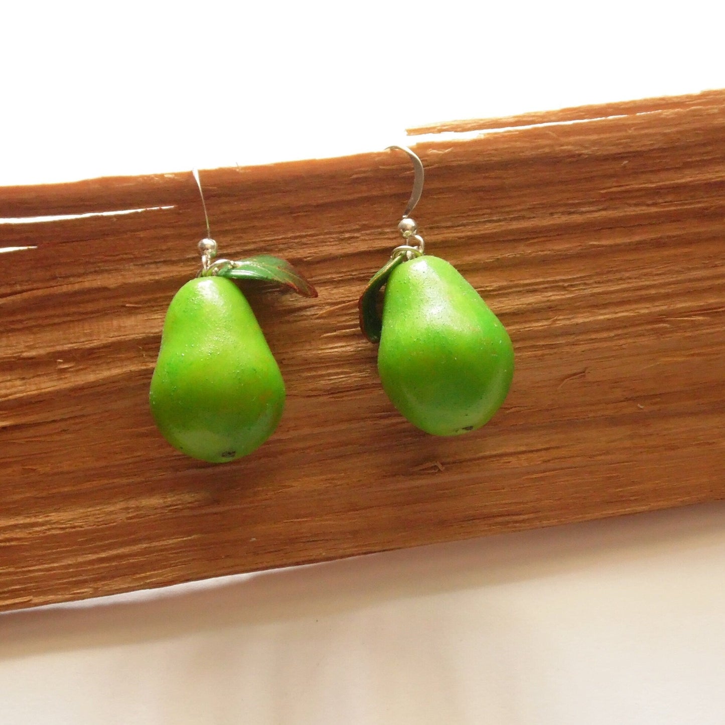 Fruity Fun: Pear Earrings Polymer Clay.