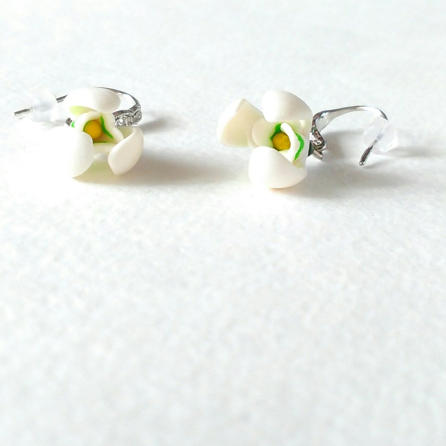 White Angels: Snowdrops Earrings Polymer Clay.