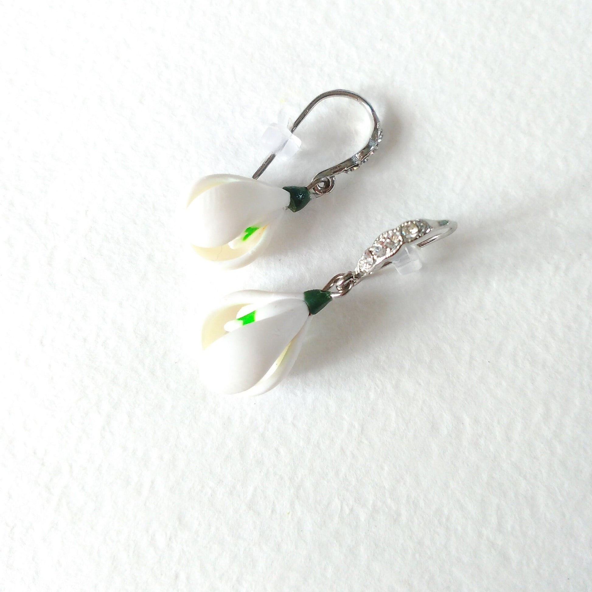 White Angels: Snowdrops Earrings Polymer Clay.