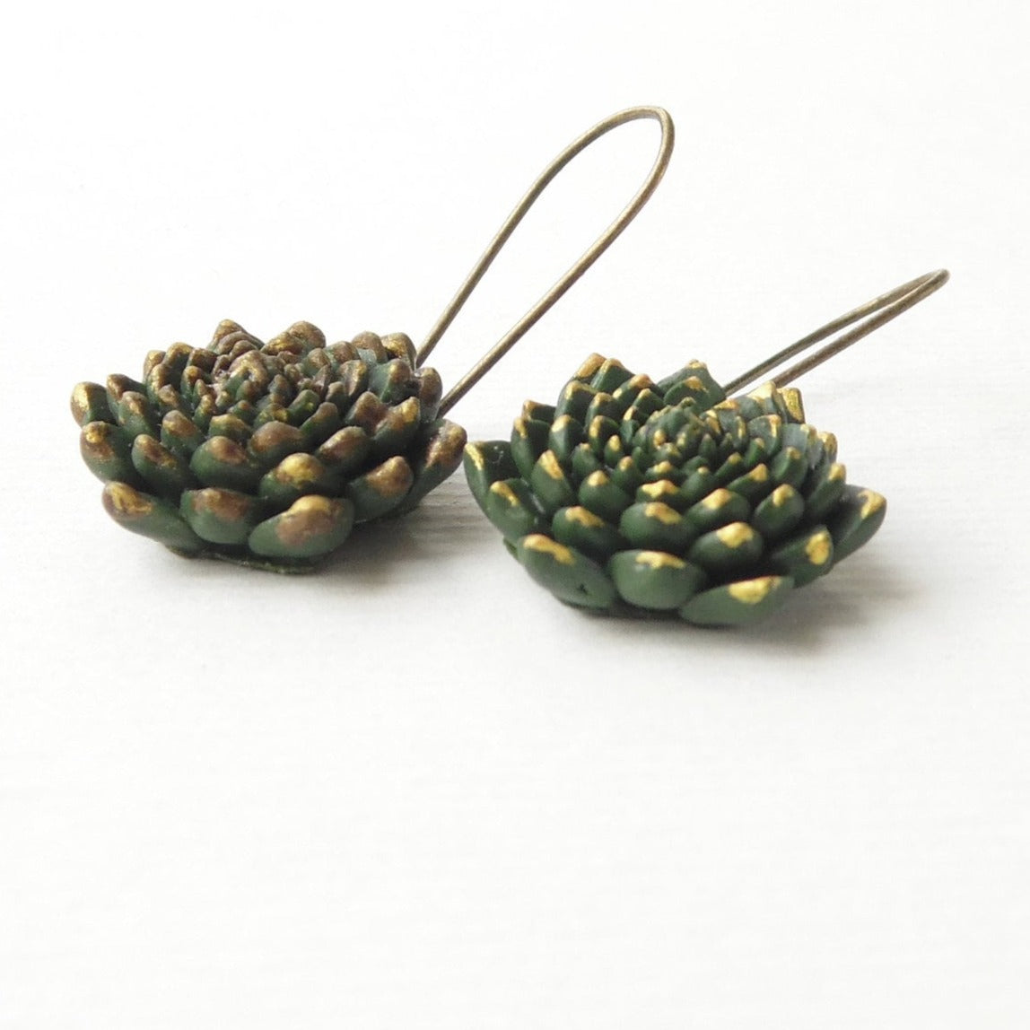 Eternal Beauty: Succulents Earrings Polymer Clay.