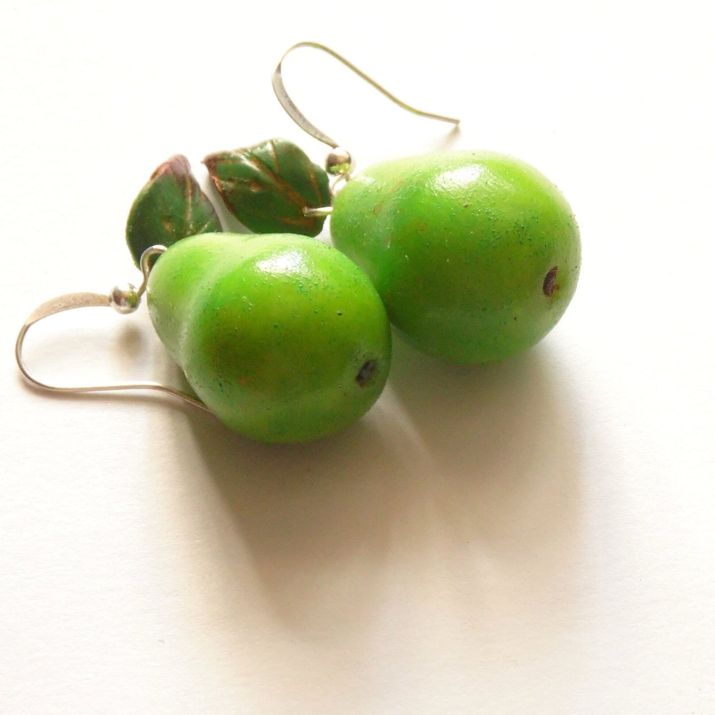 Fruity Fun: Pear Earrings Polymer Clay.