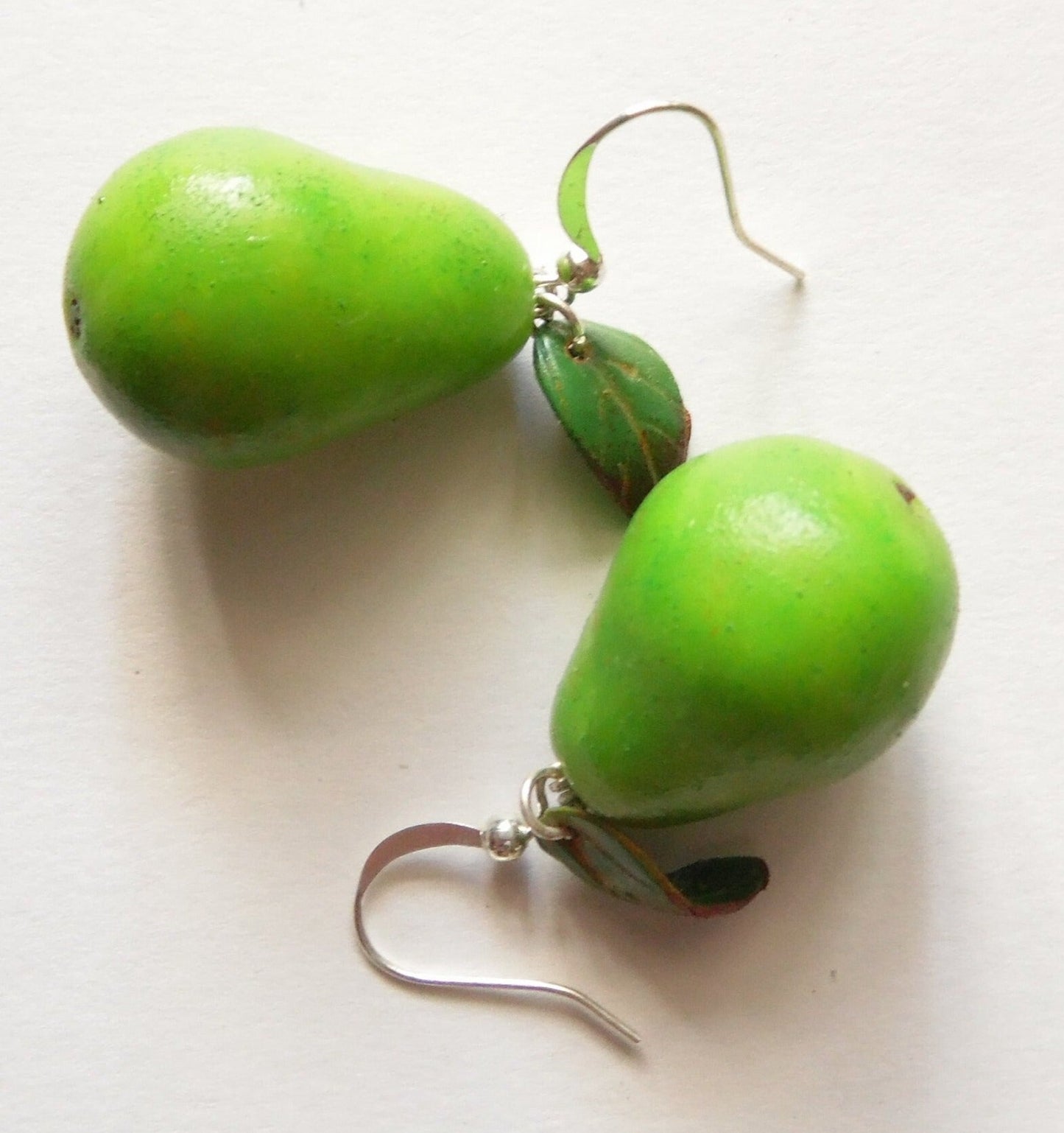 Fruity Fun: Pear Earrings Polymer Clay.