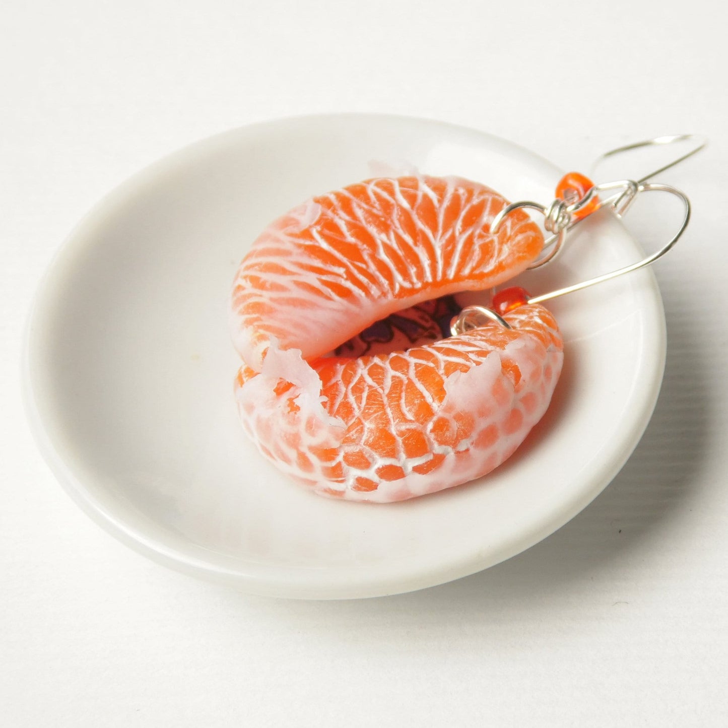 Slices Bliss: Mandarin Earrings Polymer Clay.