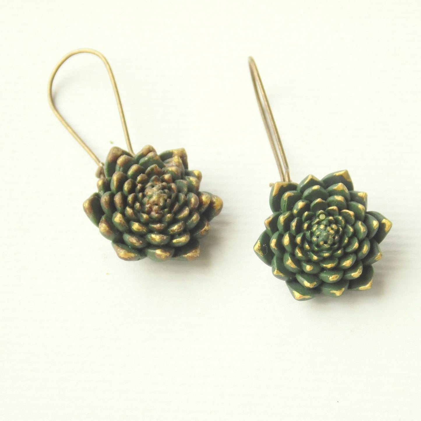 Eternal Beauty: Succulents Earrings Polymer Clay.