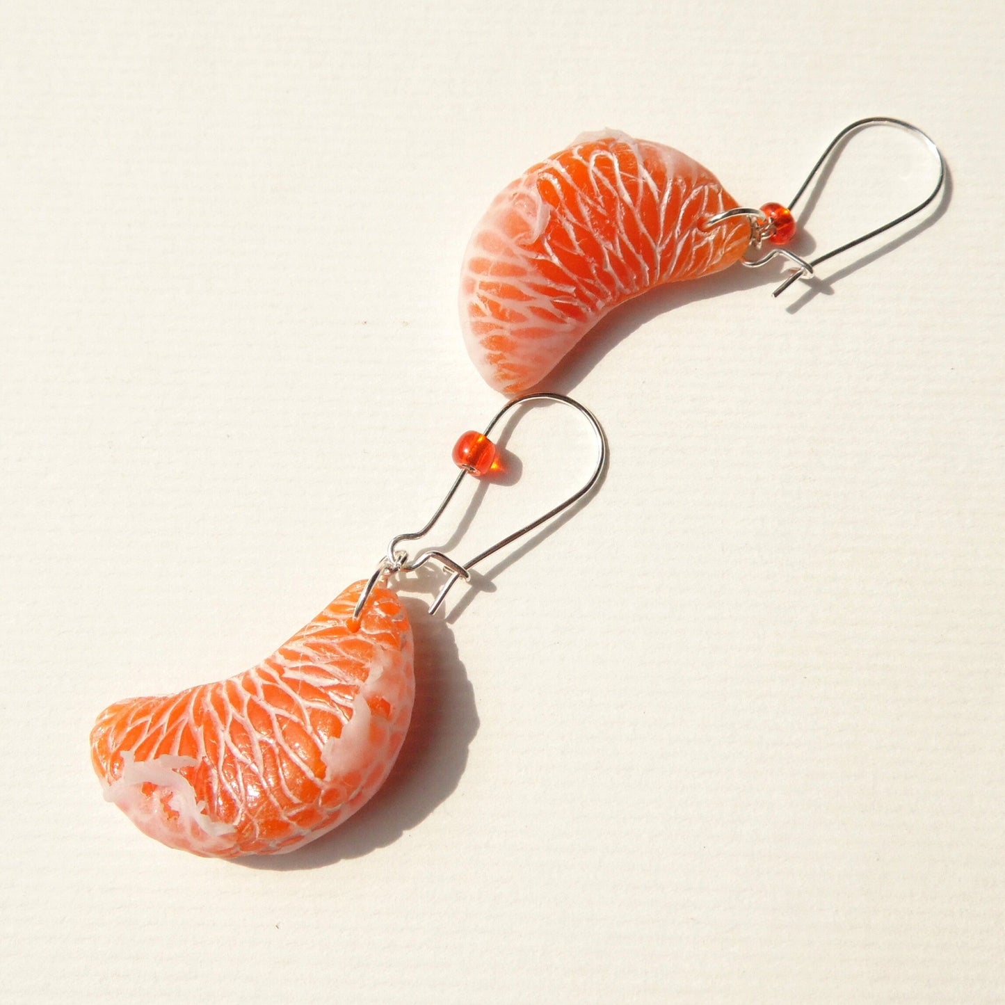 Slices Bliss: Mandarin Earrings Polymer Clay.