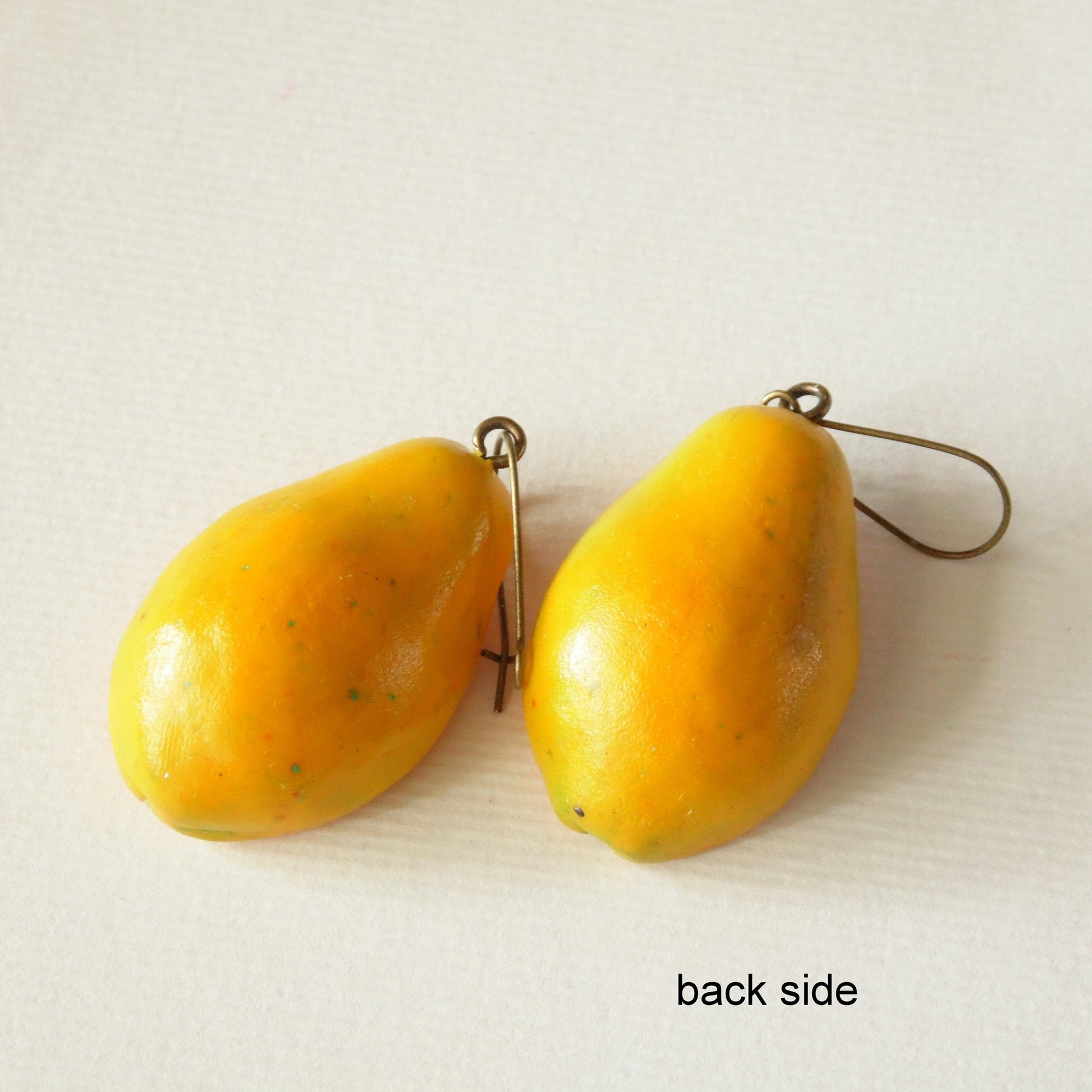 Tropical Temptation: Papaya Earrings Polymer Clay.