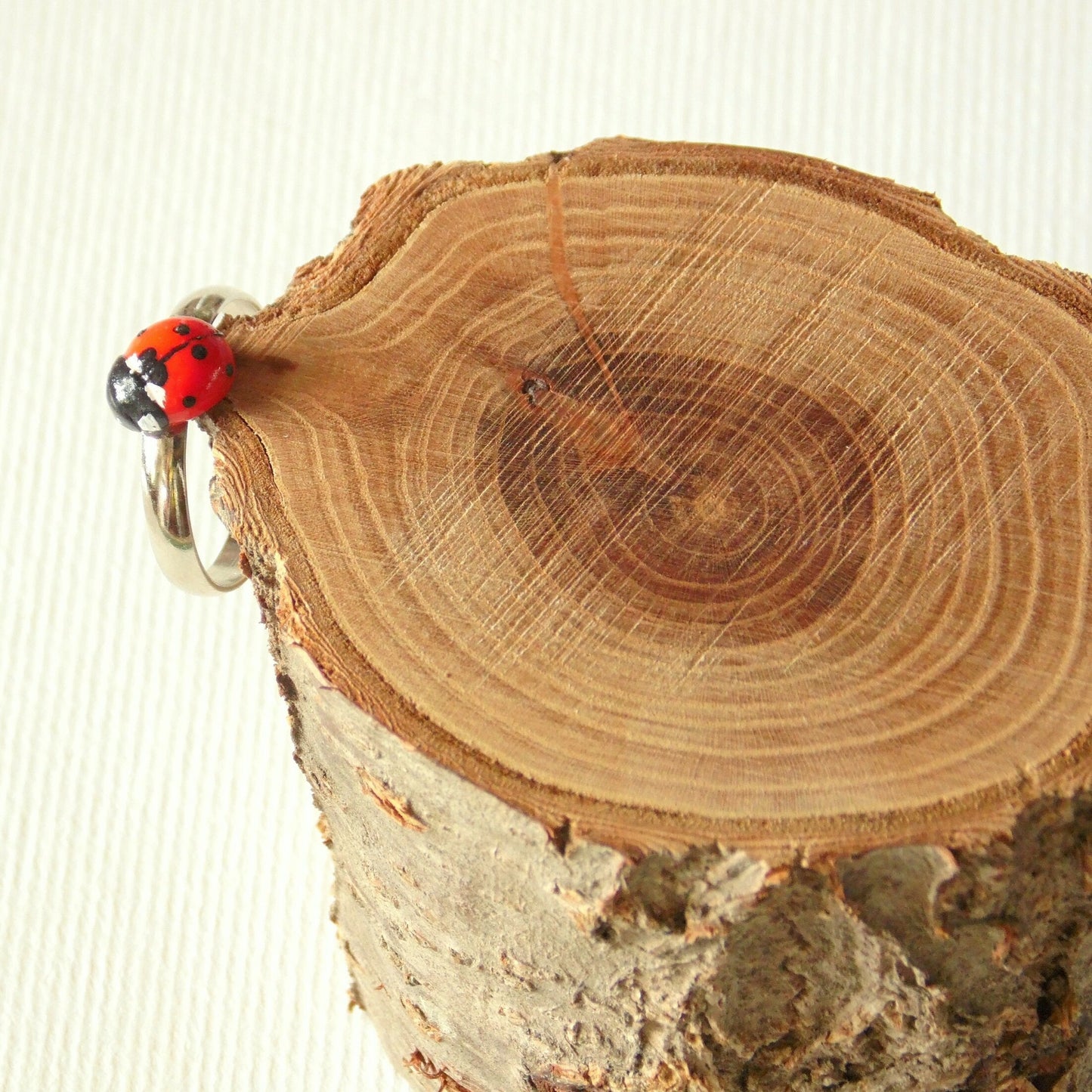 Little Darling: Ladybug Ring Polymer Clay.