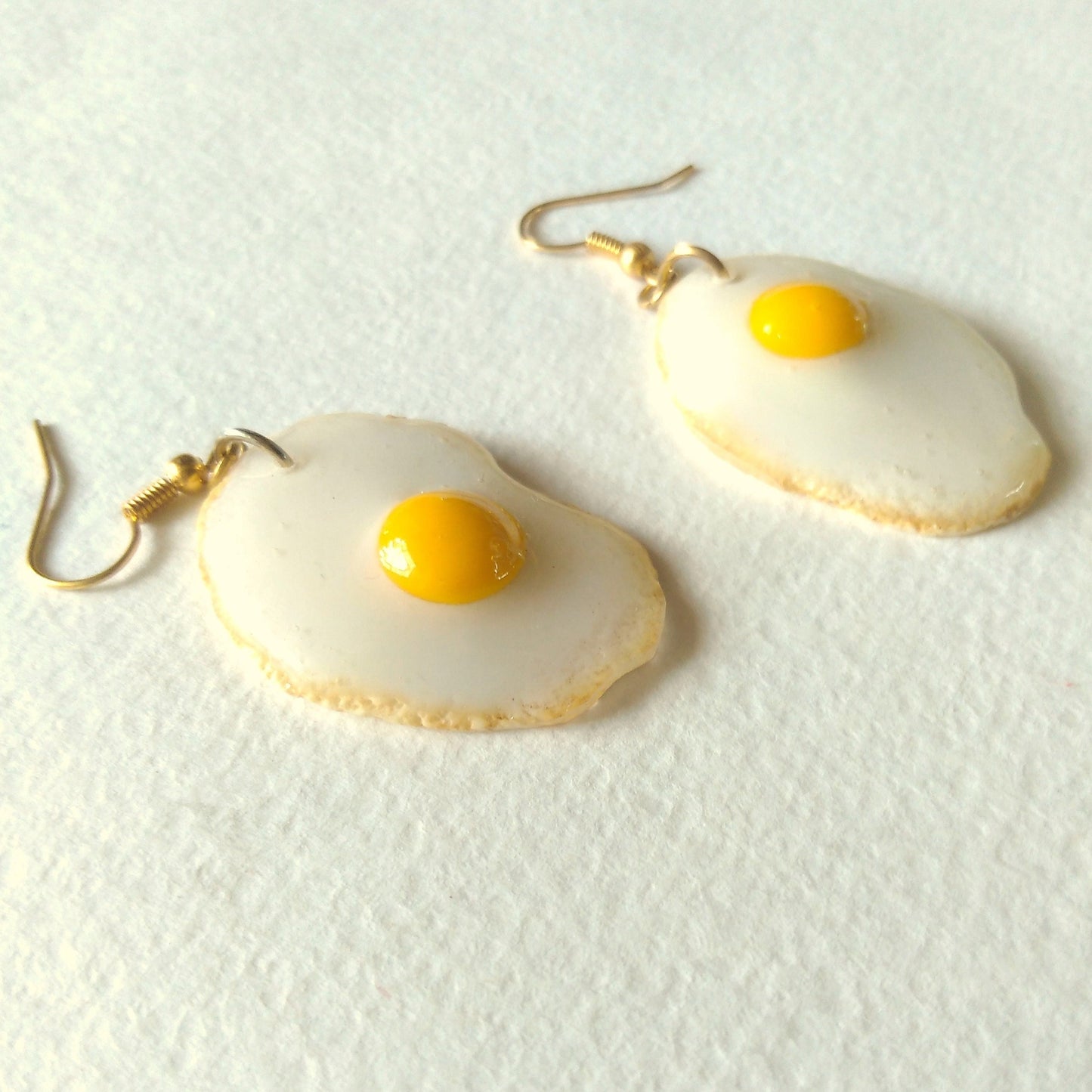 Playful Goodies: Fried Eggs Earrings Polymer Clay.