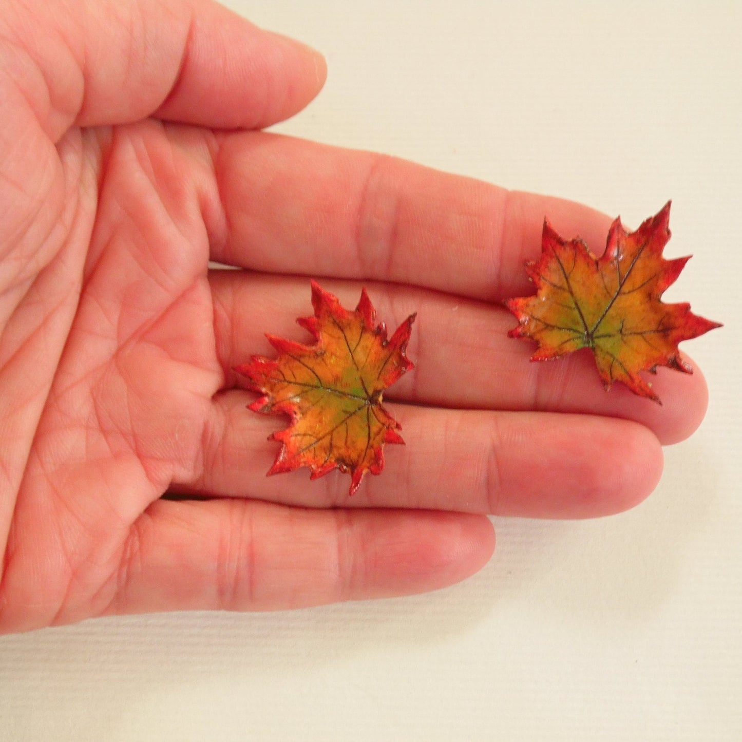 Fall Charms: Maple Leaf Earrings Polymer Clay.