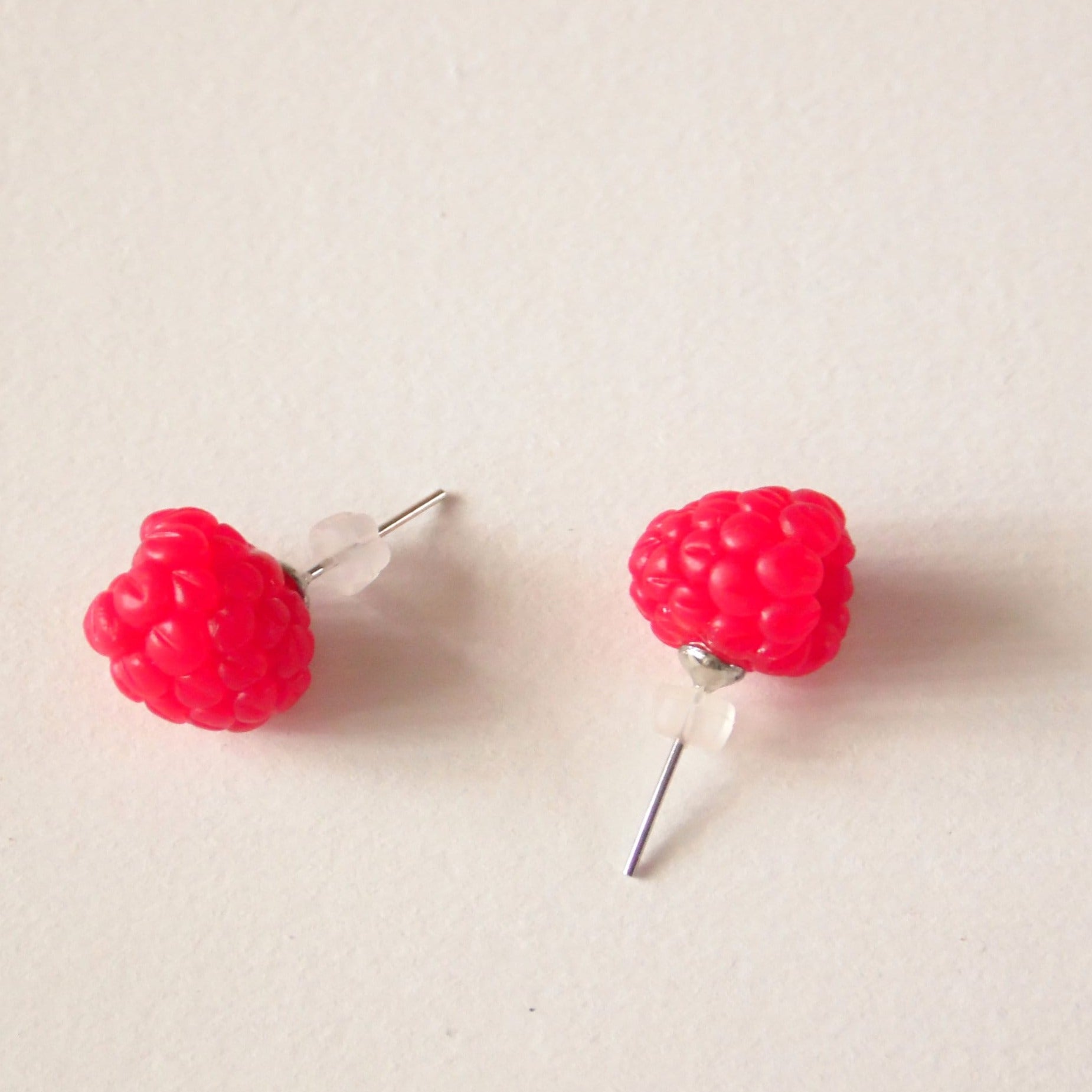 Sweet Temptation: Raspberry Earrings Polymer Clay.