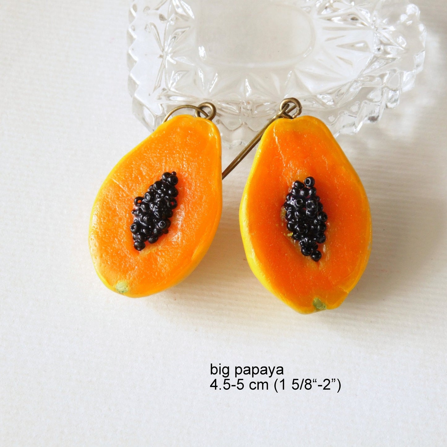 Tropical Temptation: Papaya Earrings Polymer Clay.