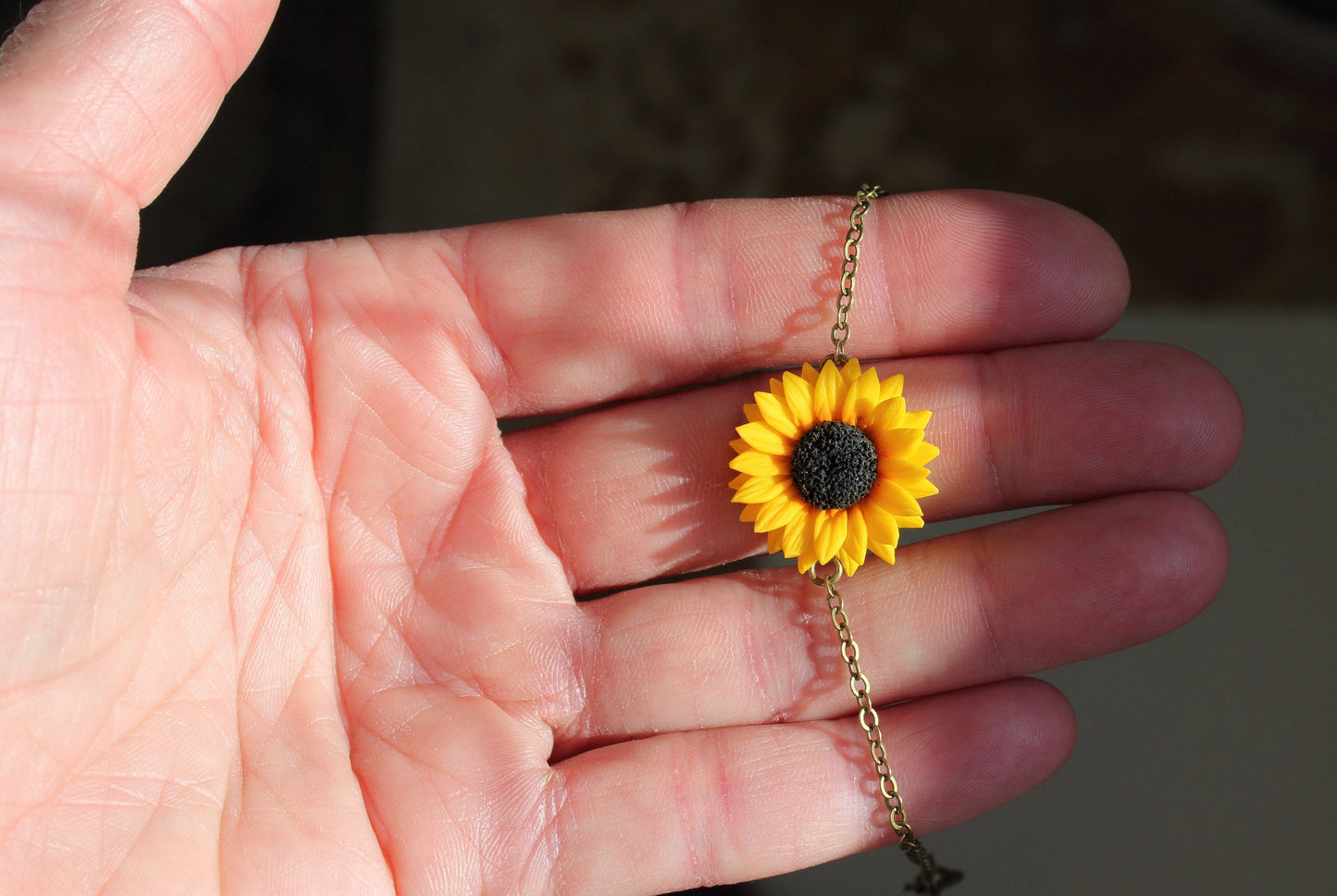 Happiness in every petal: Sunflower Bracelet Polymer Clay.