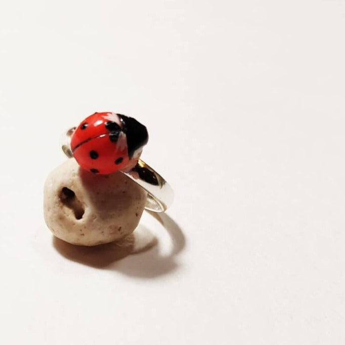 Little Darling: Ladybug Ring Polymer Clay.