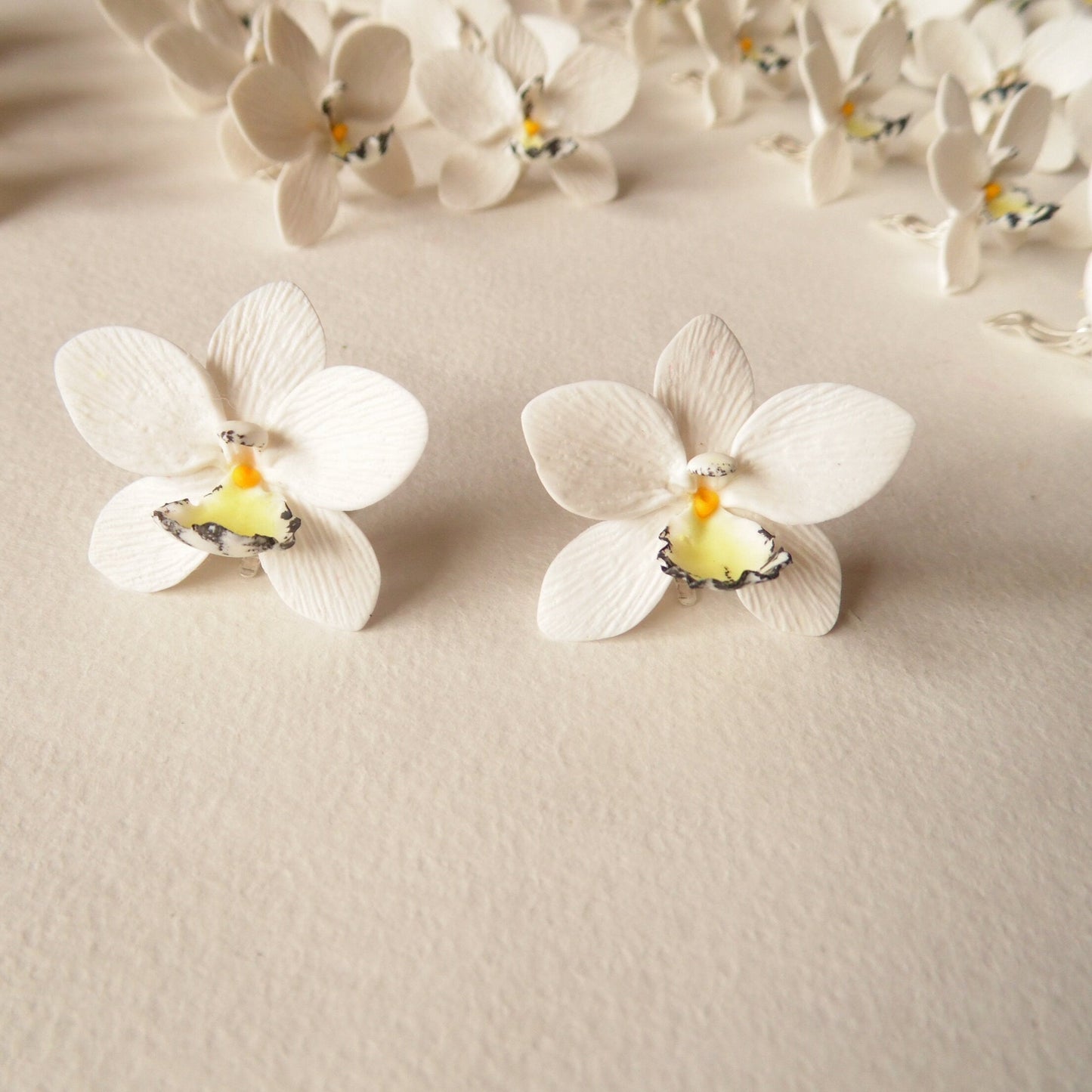 Dream Petals: Orchid Earrings Polymer Clay.