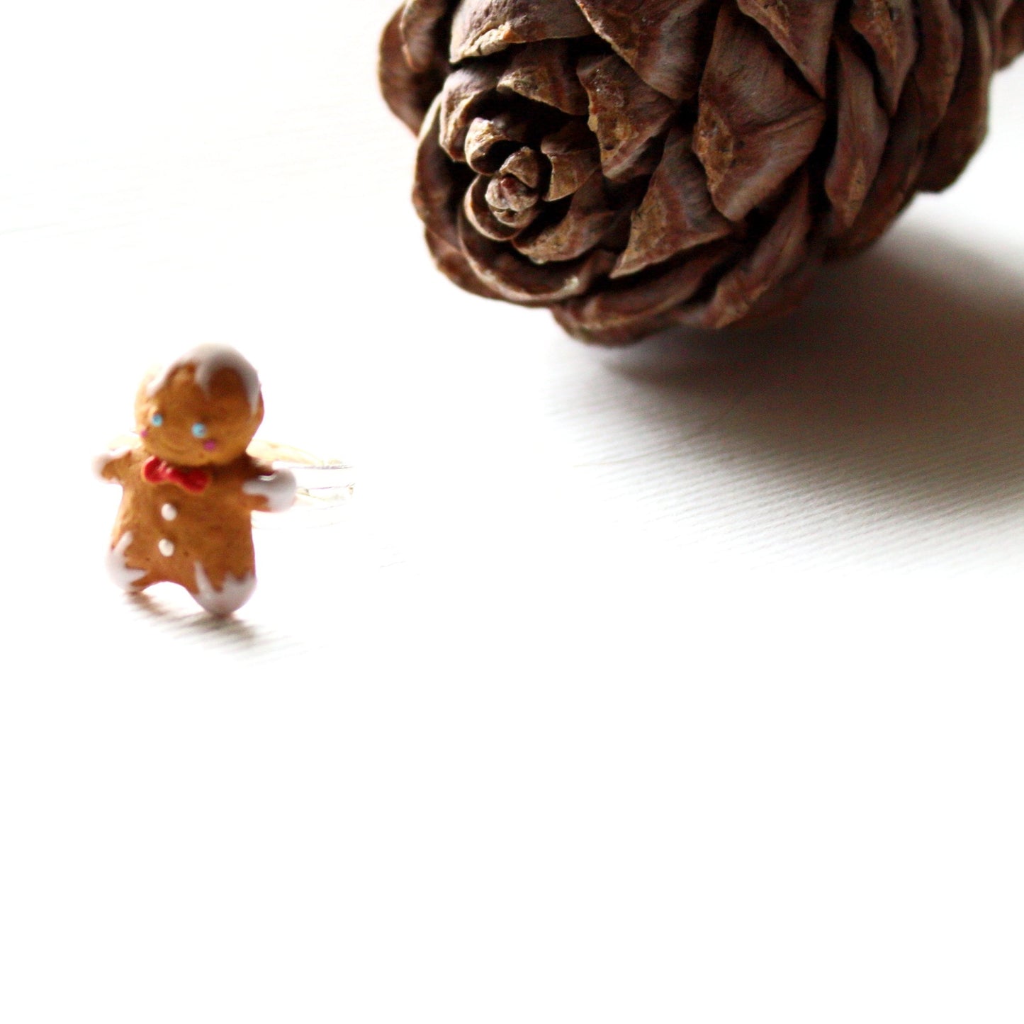 Sweet Buddy: Gingerbread Man Ring Polymer Clay.