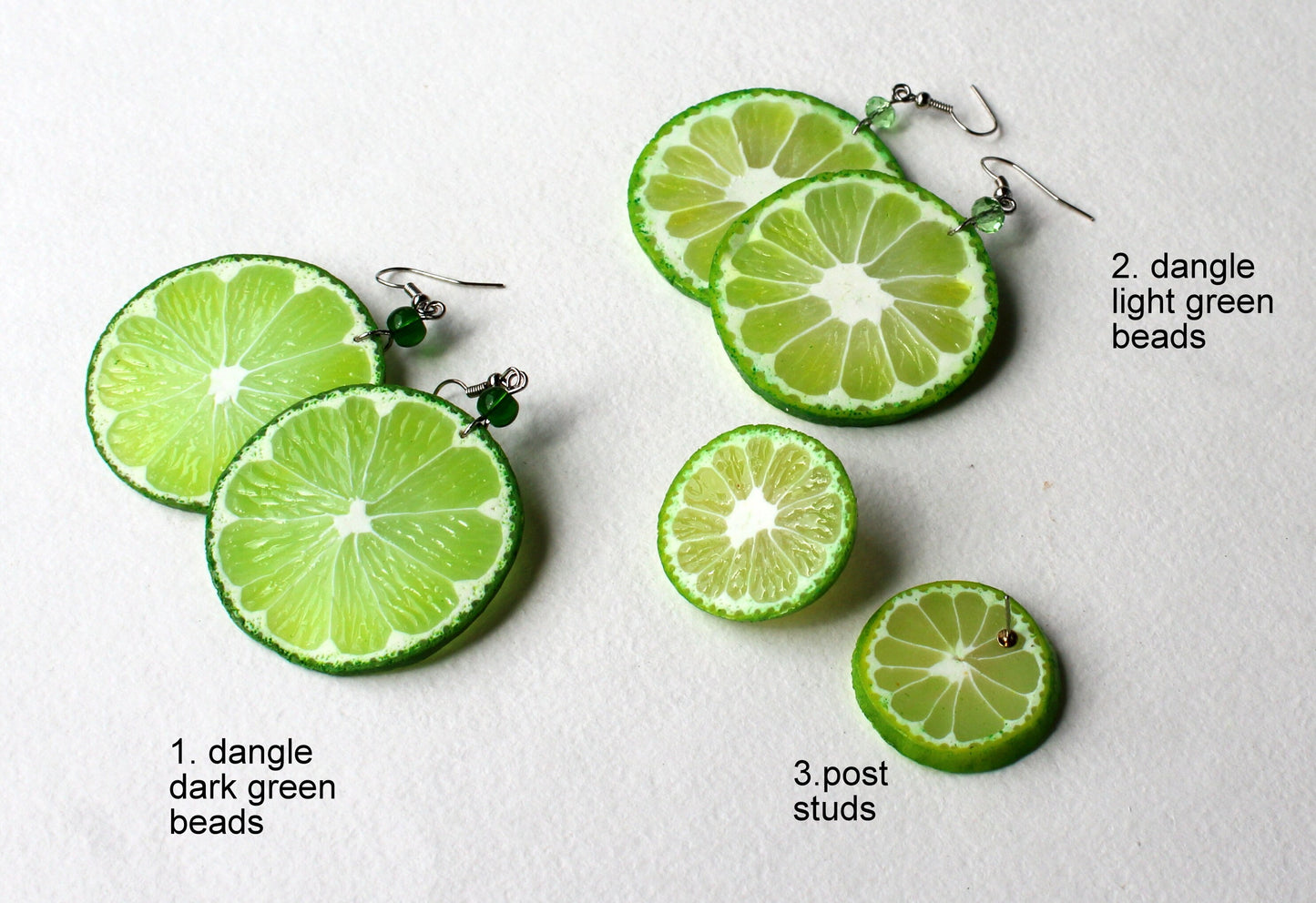 Fruity Fun: Lime Earrings Polymer Clay.