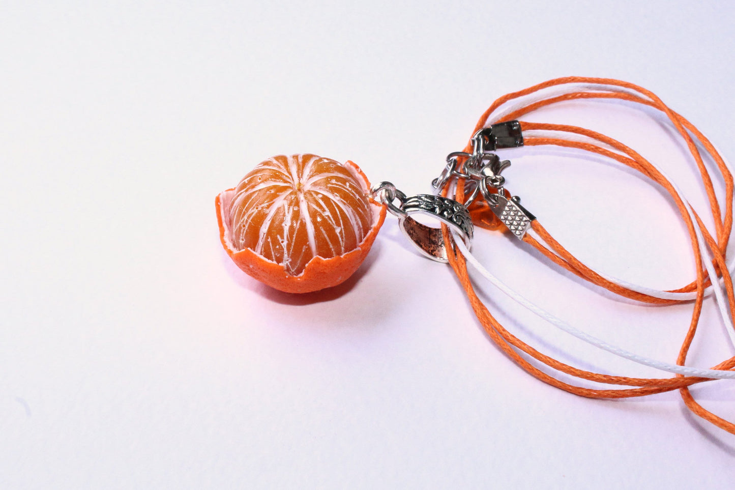 Juicy Delight:  Mandarin Polymer Clay Necklace