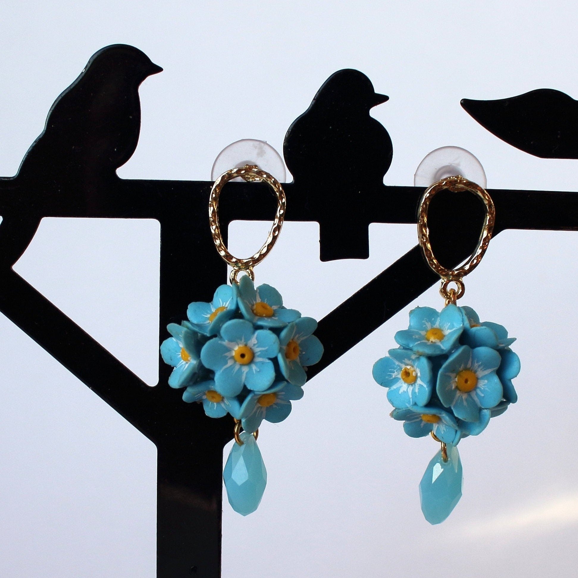 Sky Dreams: Forget Me Not Earrings Polymer Clay.