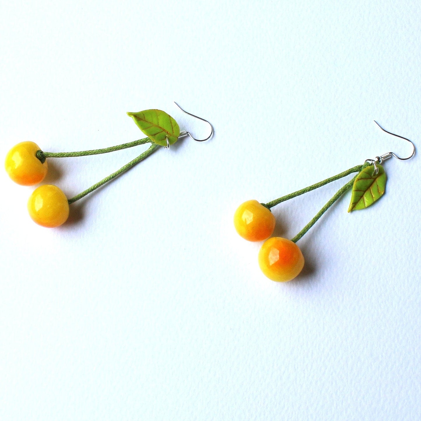 Sunshine spark: Sweet Cherry Earrings Polymer Clay.