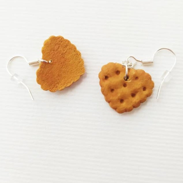 Love Tastes : Heart Cookie Earrings Polymer Clay.