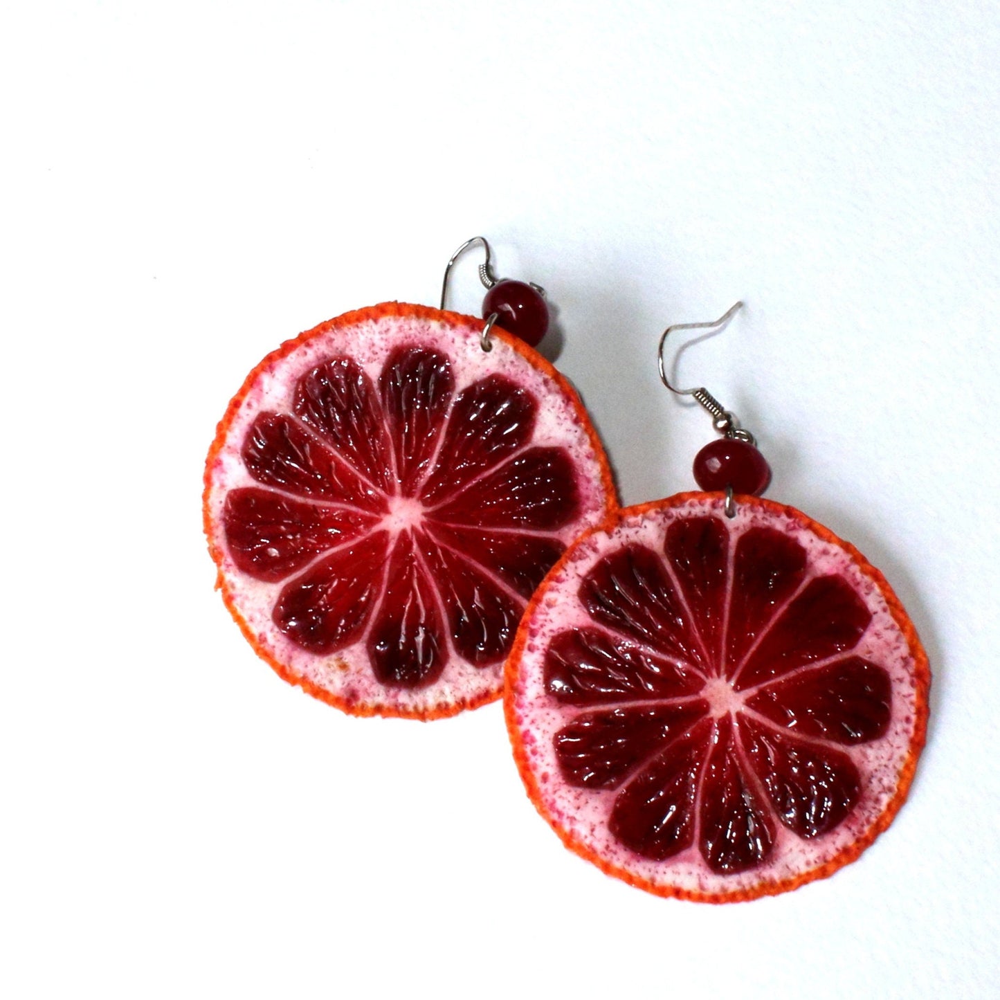 Sicilian Secret: Blood Orange Earrings Polymer Clay.