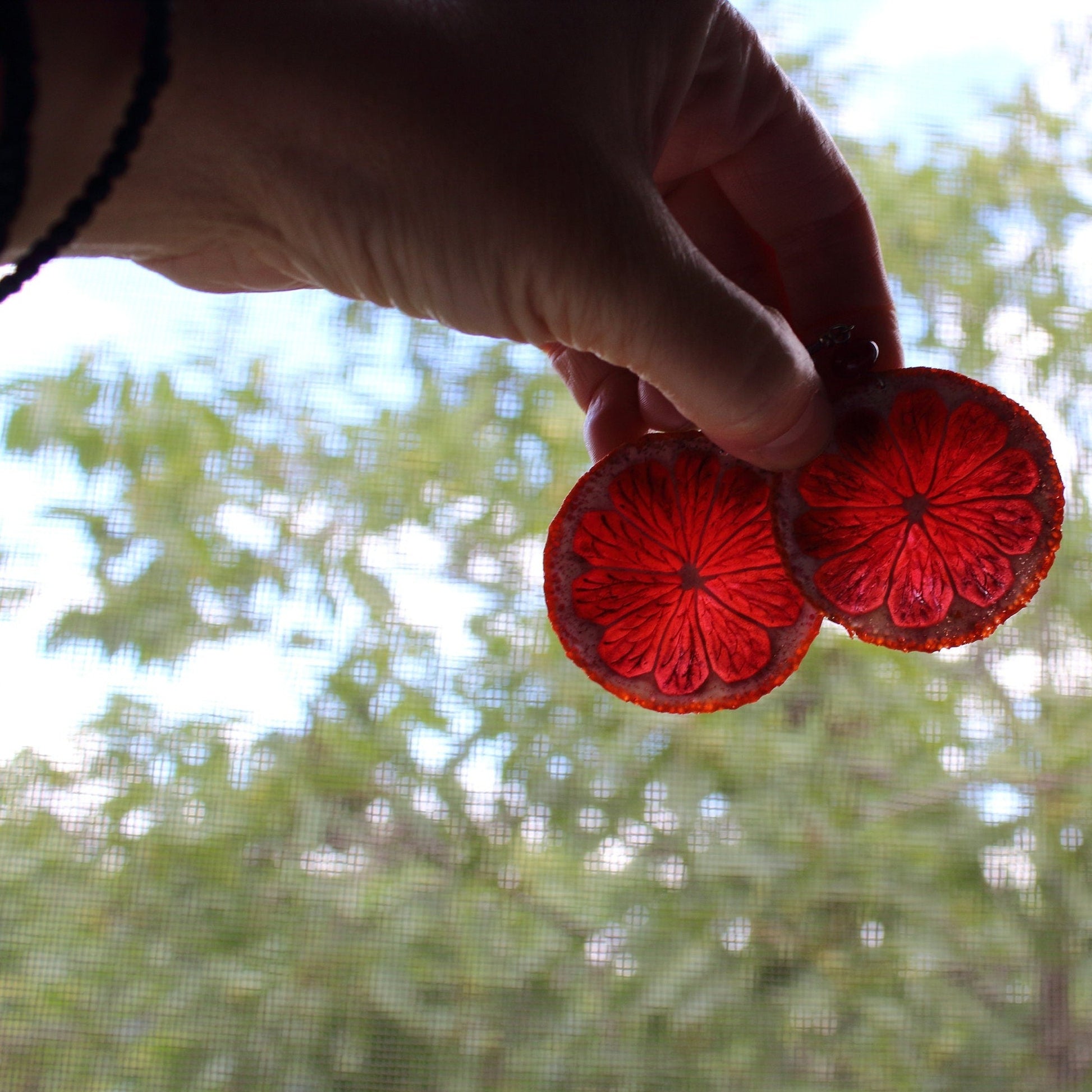 Sicilian Secret: Blood Orange Earrings Polymer Clay.